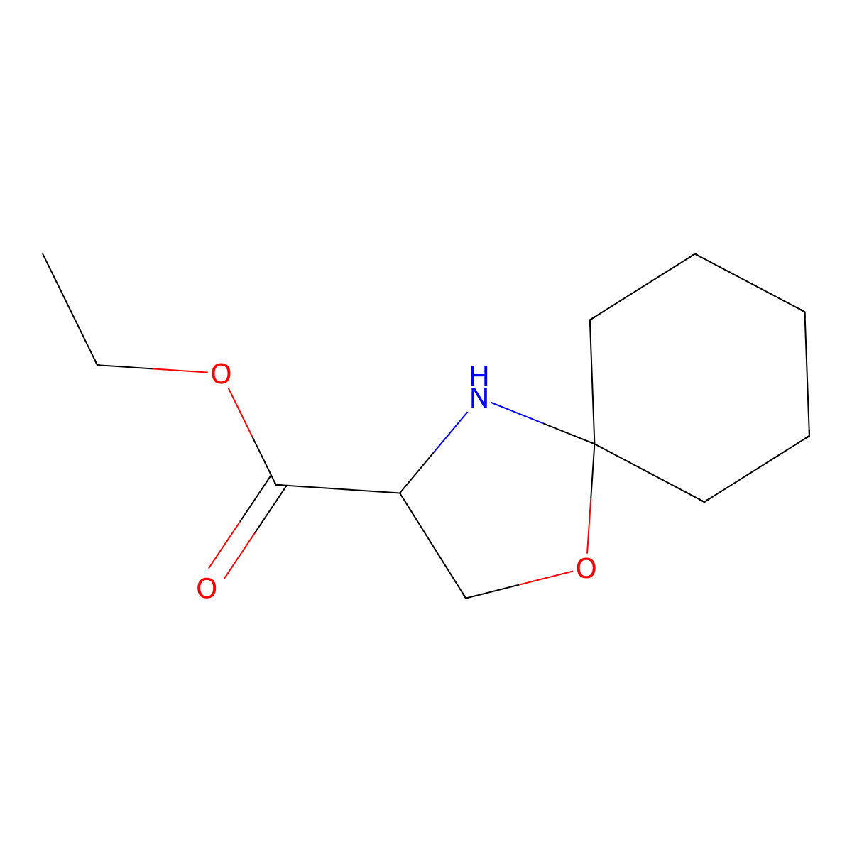 Ethyl 1-oxa-4-azaspiro[4.5]decane-3-carboxylate molecular structure, CAS 2089698-67-7