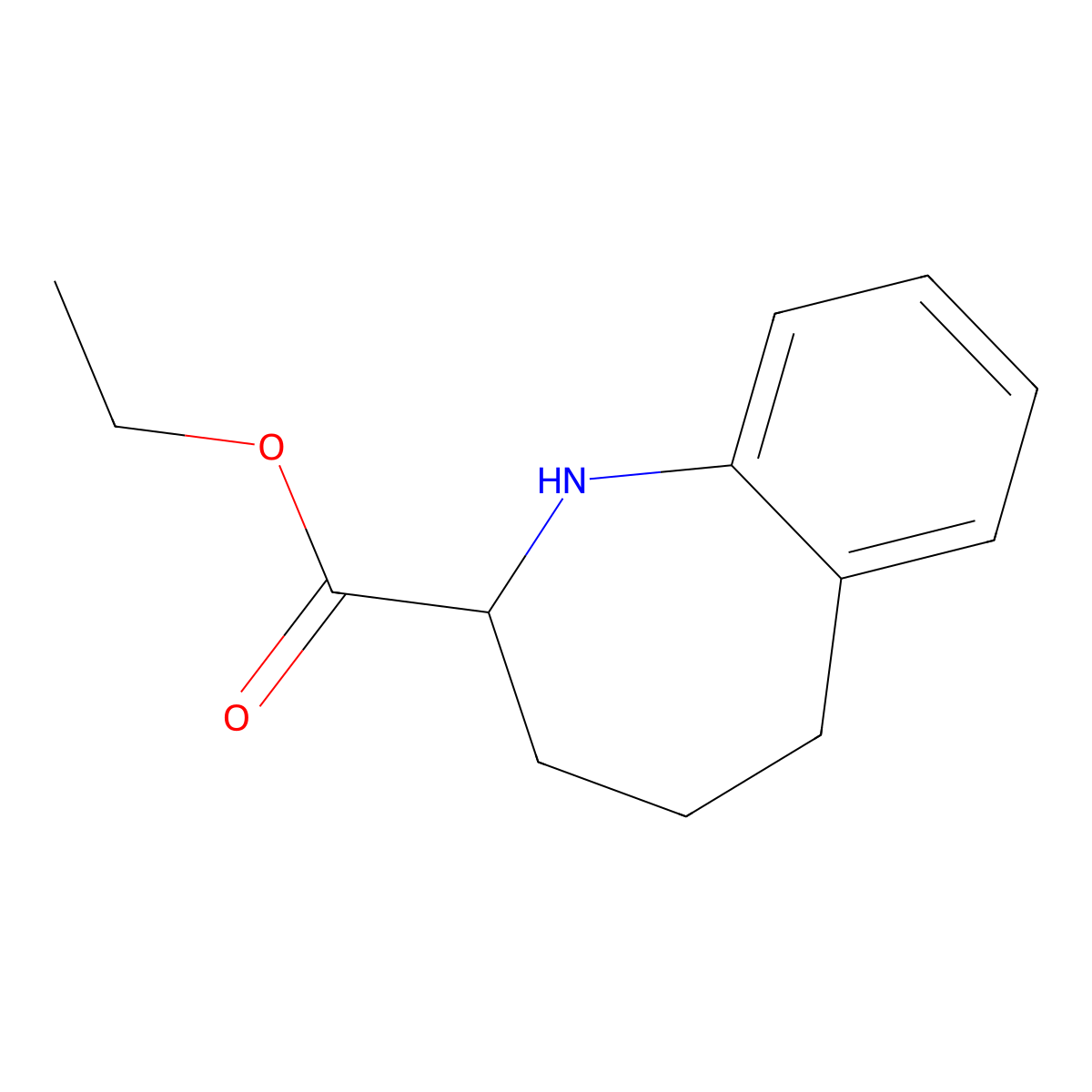 Ethyl 2,3,4,5-tetrahydro-1H-1-benzazepine-2-carboxylate molecular structure, CAS 2089699-45-4