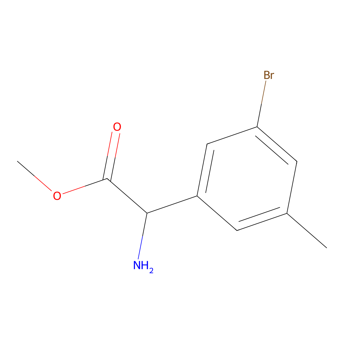 Methyl 2-amino-2-(3-bromo-5-methylphenyl)acetate molecular structure, CAS 2089701-10-8