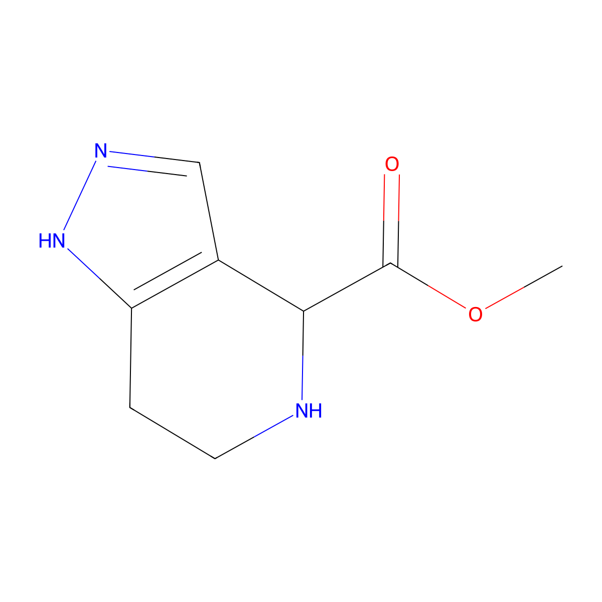 methyl 2H,4H,5H,6H,7H-pyrazolo[4,3-c]pyridine-4-carboxylate molecular structure, CAS 2089701-85-7