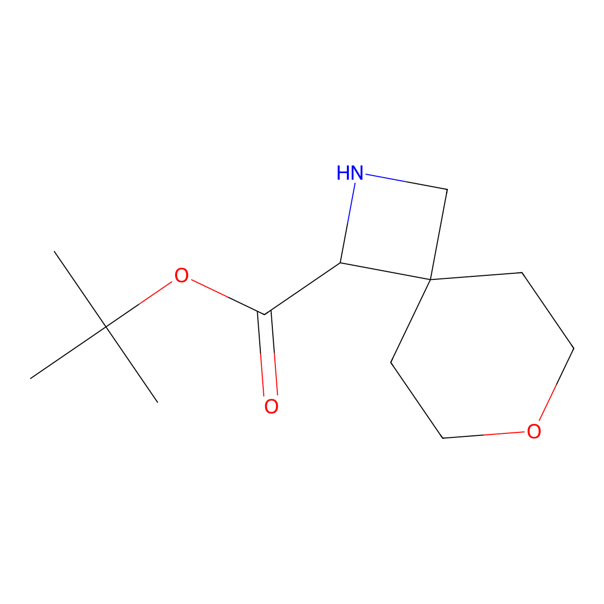 Tert-butyl 7-oxa-2-azaspiro(3.5)nonane-1-carboxylate molecular structure, CAS 2089704-37-8