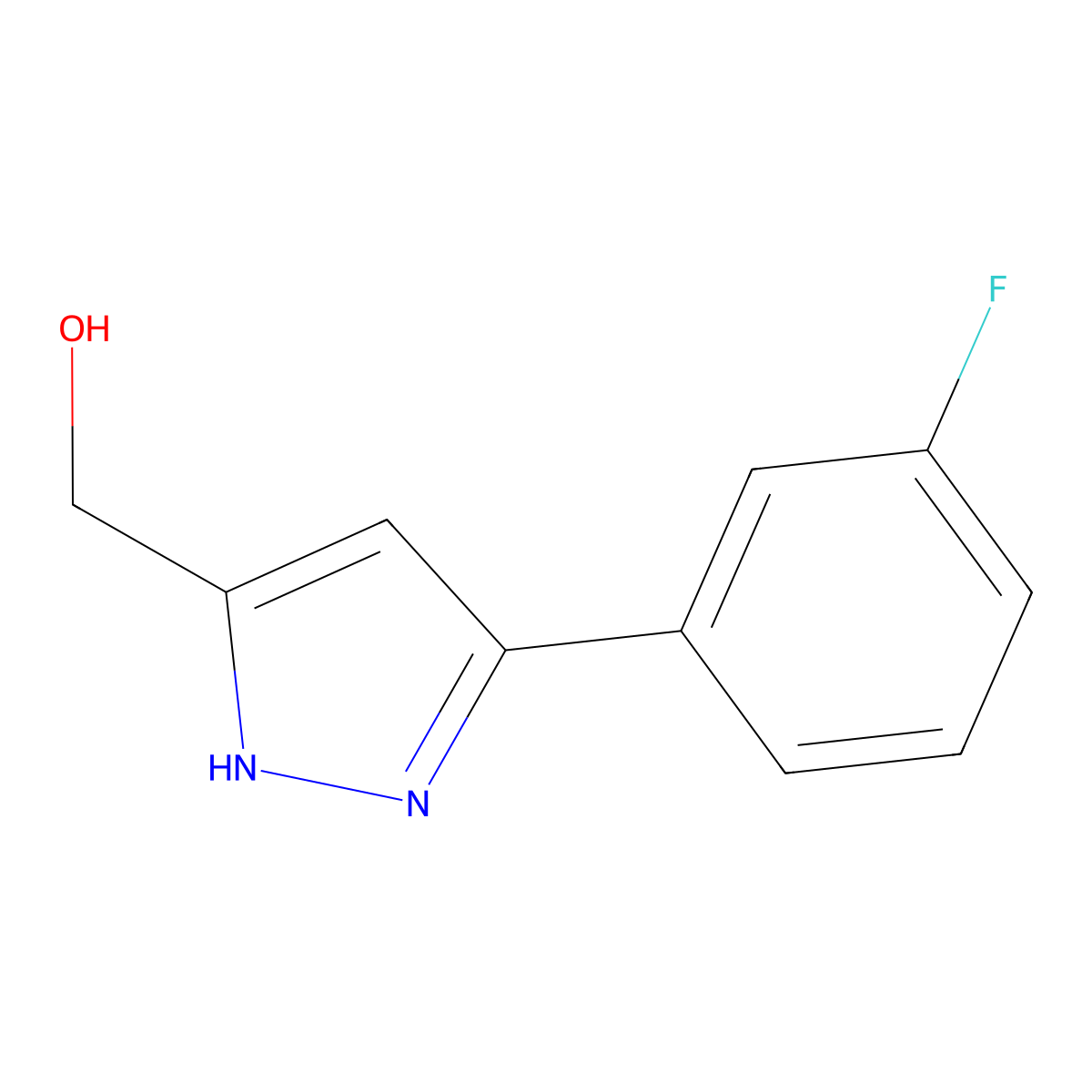 (3-(3-fluorophenyl)-1H-pyrazol-5-yl)methanol molecular structure, CAS 2089705-54-2