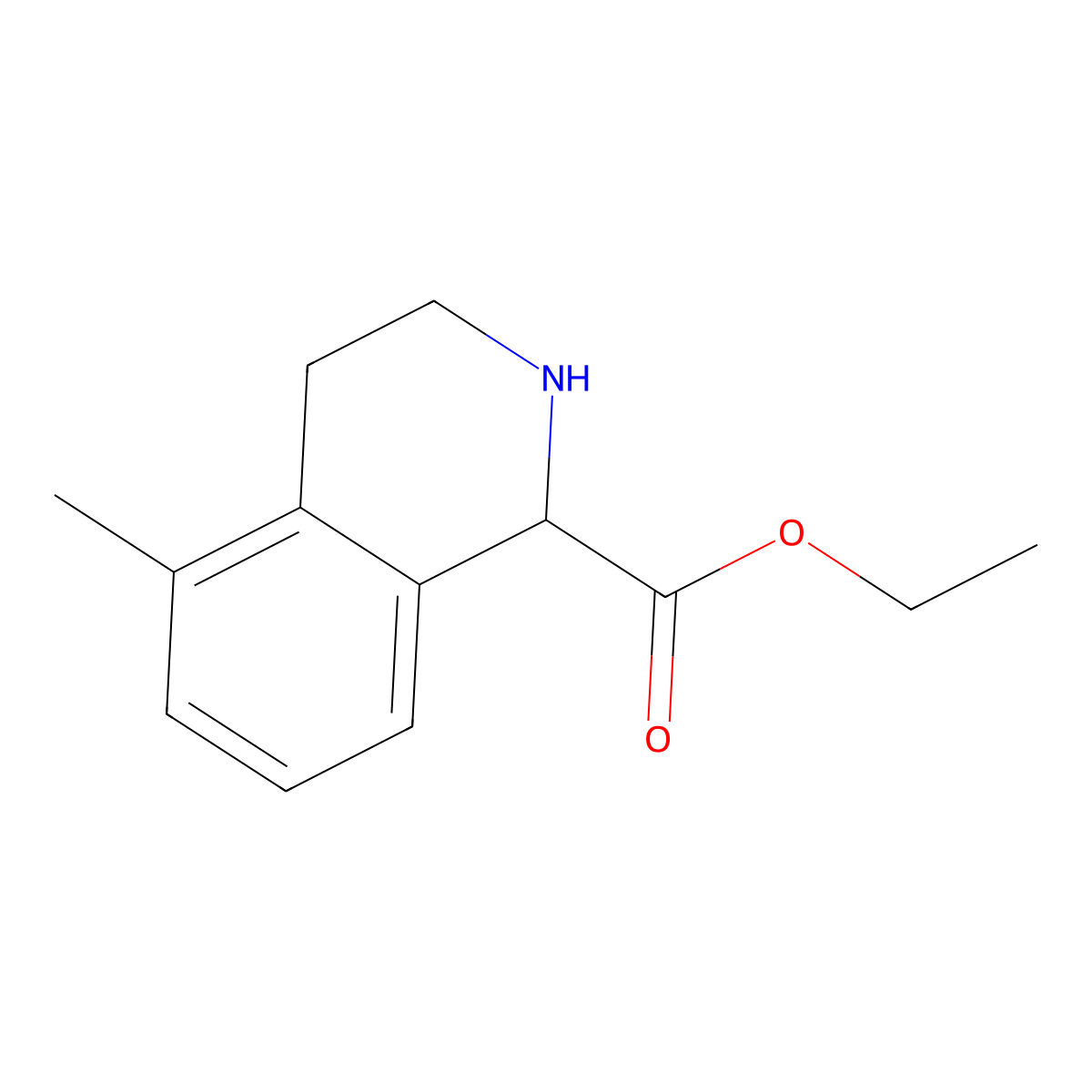 Ethyl 5-methyl-1,2,3,4-tetrahydroisoquinoline-1-carboxylate molecular structure, CAS 2089707-30-0