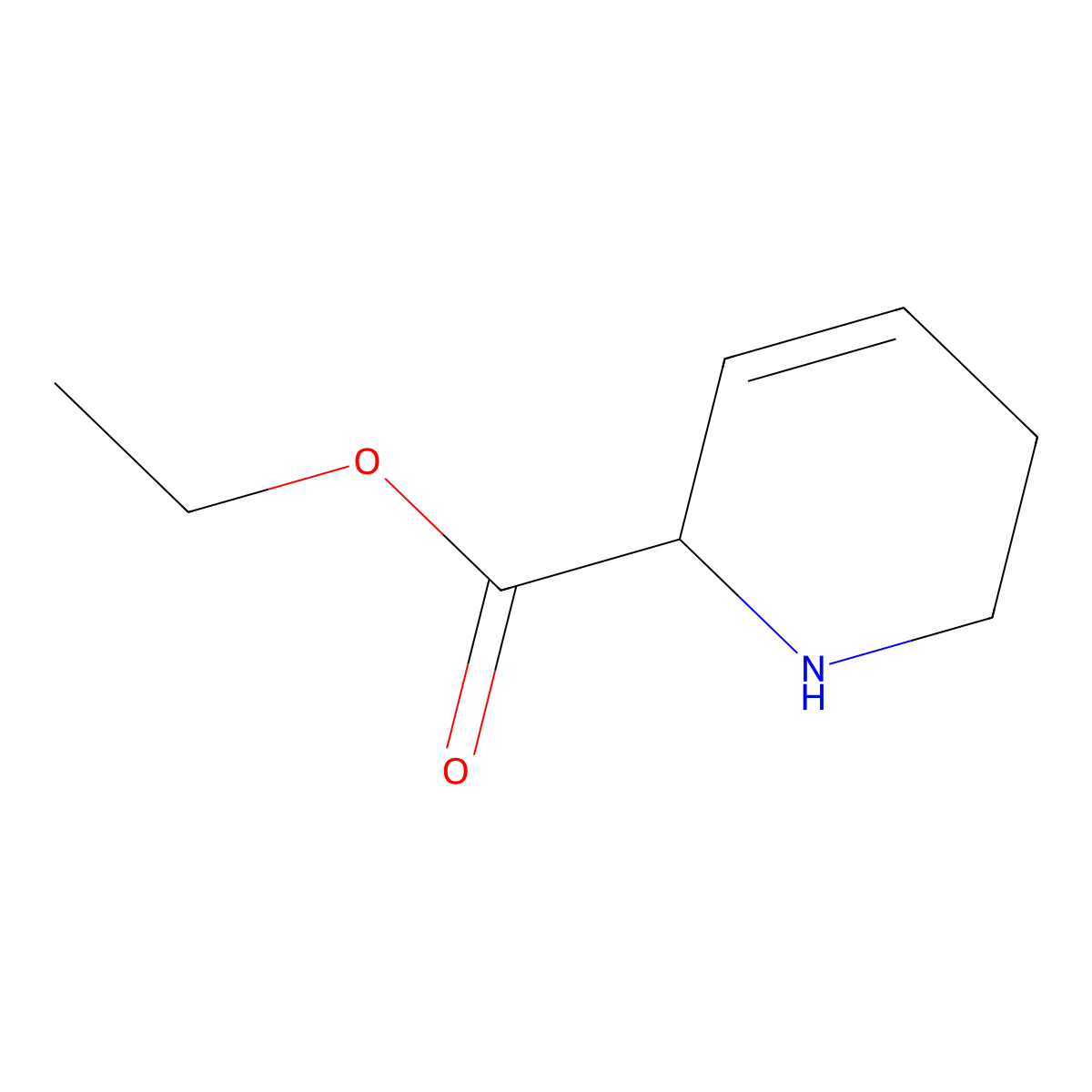 Ethyl 1,2,5,6-tetrahydropyridine-2-carboxylate molecular structure, CAS 2089707-71-9