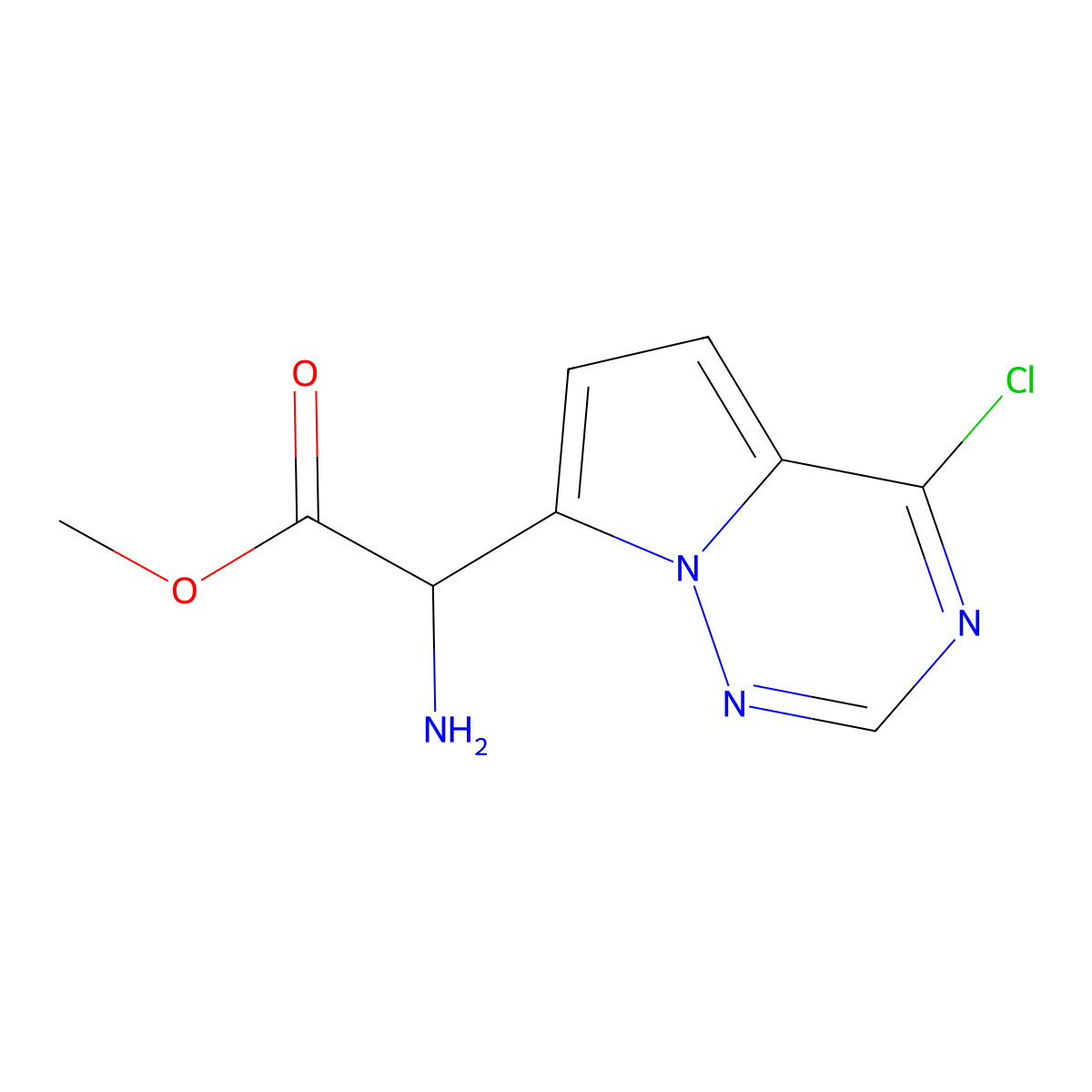 Methyl 2-amino-2-{4-chloropyrrolo[2,1-f][1,2,4]triazin-7-yl}acetate molecular structure, CAS 2089710-09-6