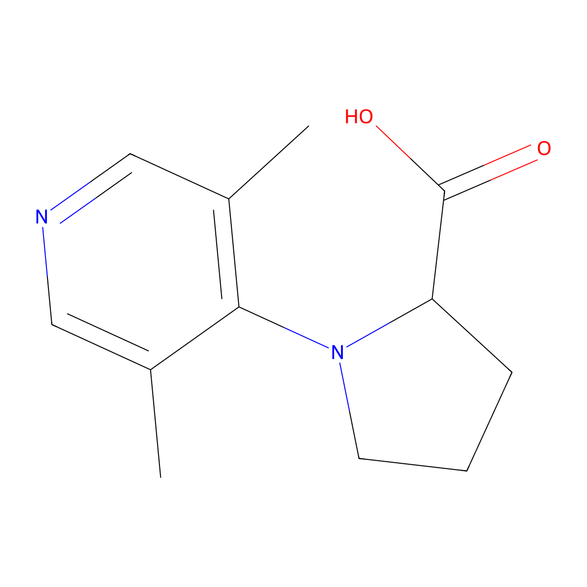 1-(3,5-Dimethylpyridin-4-yl)pyrrolidine-2-carboxylic acid molecular structure, CAS 2089711-53-3