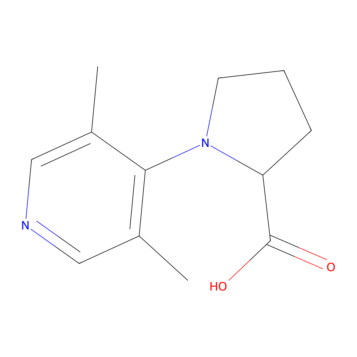 1-(3,5-Dimethylpyridin-4-yl)pyrrolidine-2-carboxylic acid molecular structure, CAS 2089711-53-3