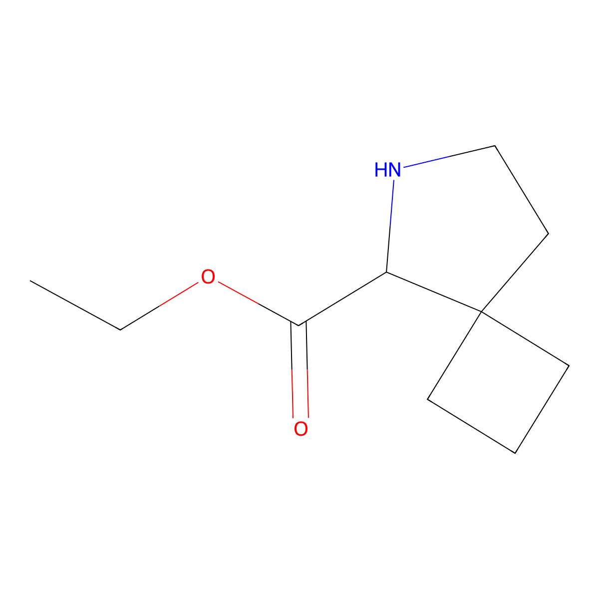 Ethyl 6-azaspiro[3.4]octane-5-carboxylate molecular structure, CAS 2089712-44-5