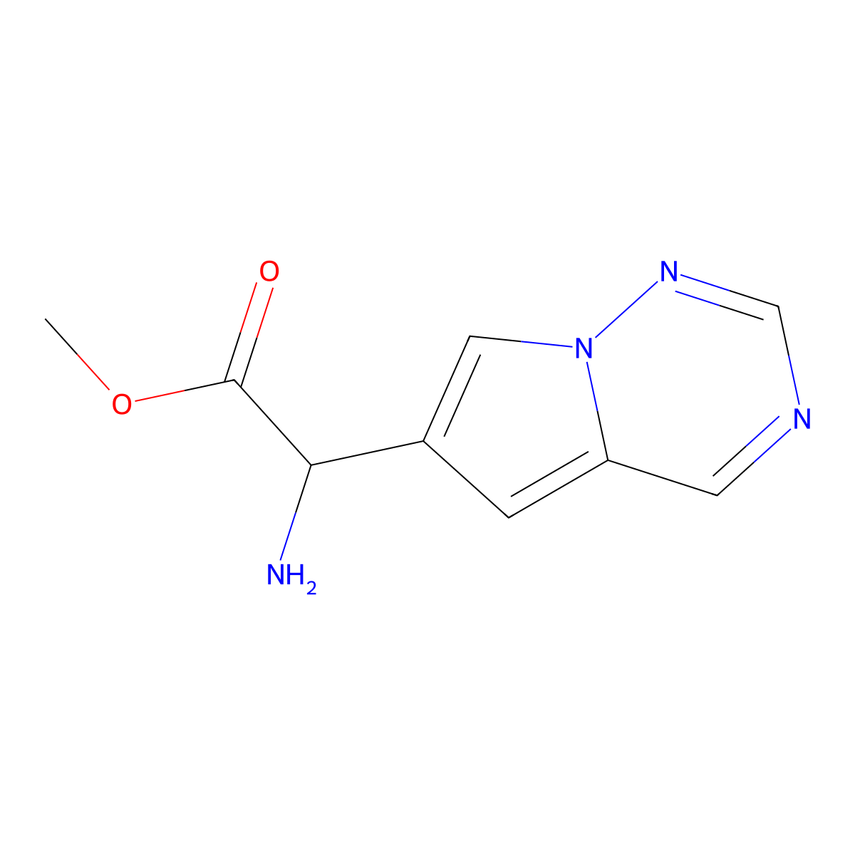 Methyl 2-amino-2-{pyrrolo[2,1-f][1,2,4]triazin-6-yl}acetate molecular structure, CAS 2089713-53-9