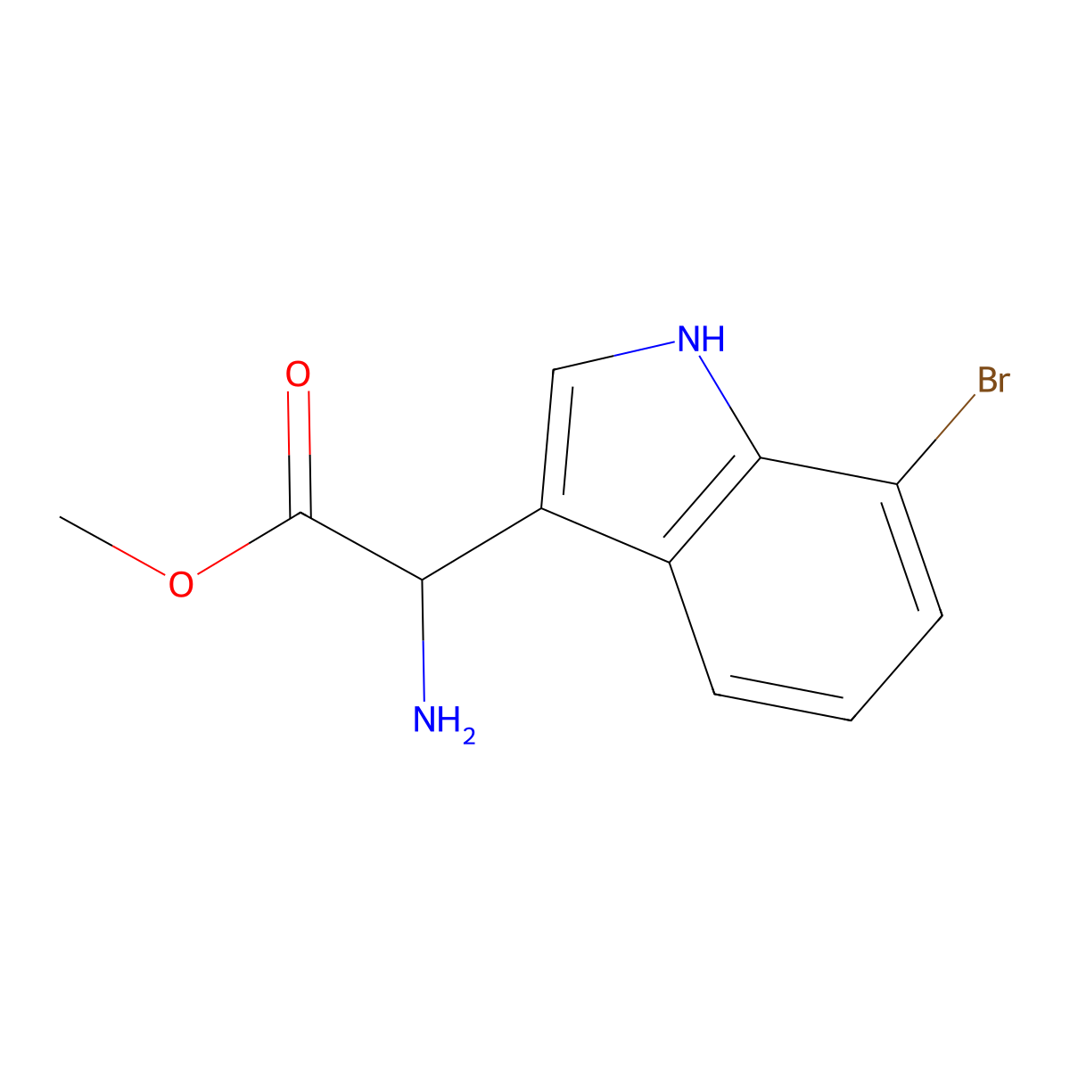 Methyl 2-amino-2-(7-bromo-1H-indol-3-yl)acetate molecular structure, CAS 2089714-01-0