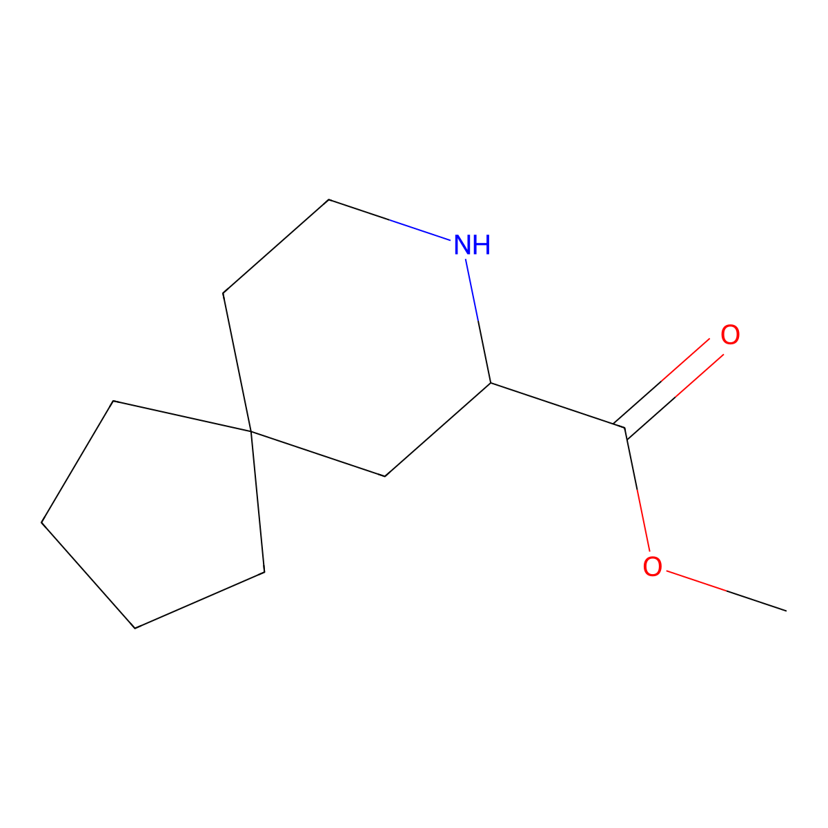 Methyl 8-azaspiro[4.5]decane-7-carboxylate molecular structure, CAS 2089716-64-1