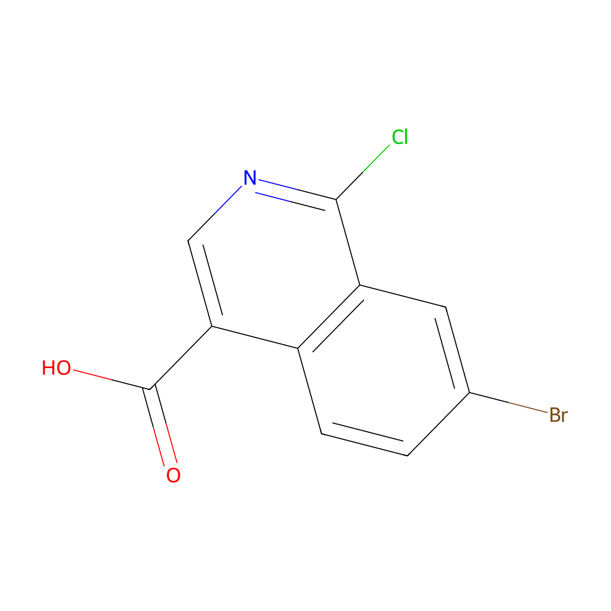 7-Bromo-1-chloroisoquinoline-4-carboxylic acid molecular structure, CAS 2089724-63-8