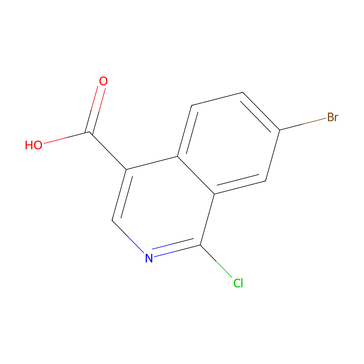 7-Bromo-1-chloroisoquinoline-4-carboxylic acid molecular structure, CAS 2089724-63-8