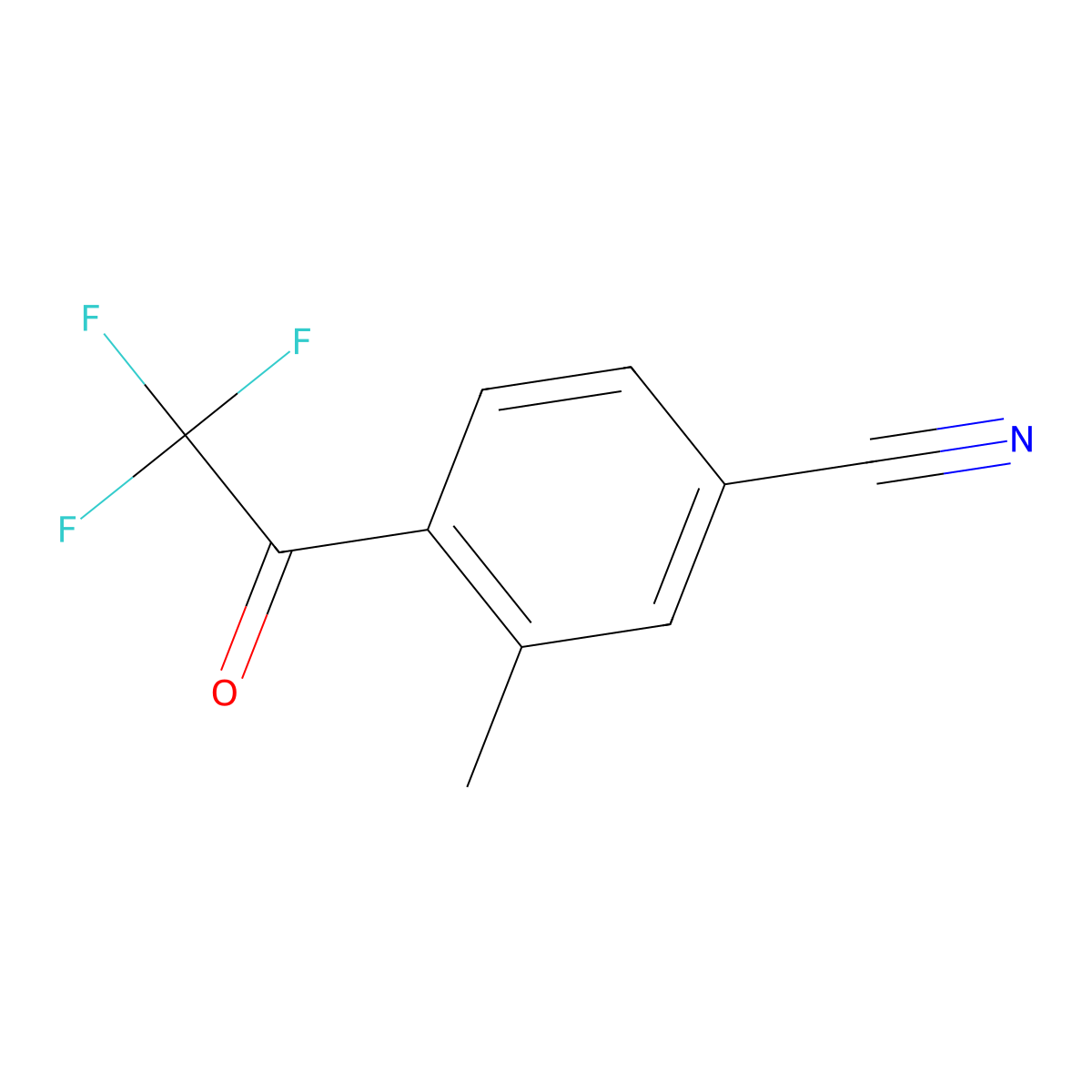 3-Methyl-4-(2,2,2-trifluoroacetyl)benzonitrile molecular structure, CAS 2089726-46-3