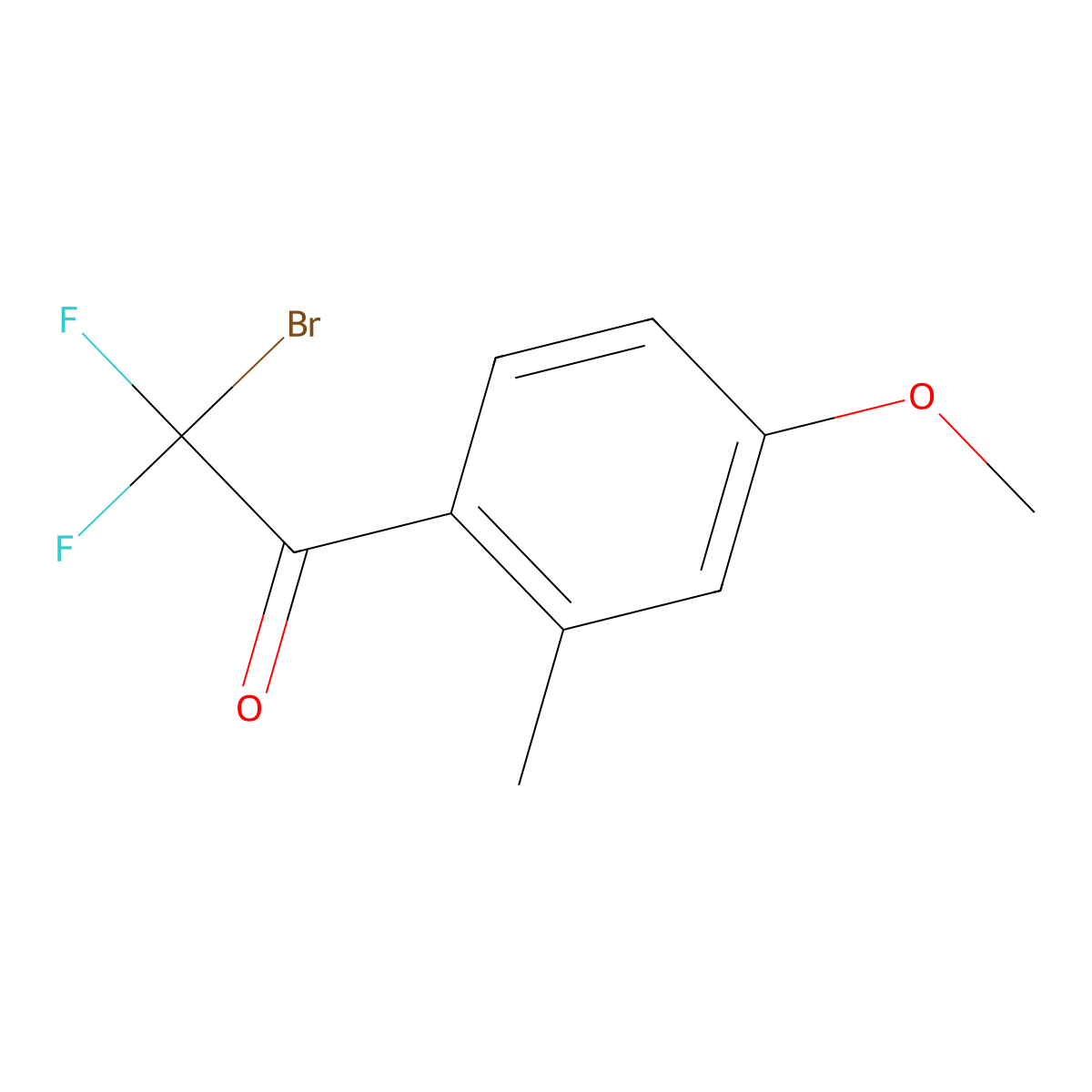 2-Bromo-2,2-difluoro-1-(4-methoxy-2-methylphenyl)ethanone molecular structure, CAS 2089726-83-8