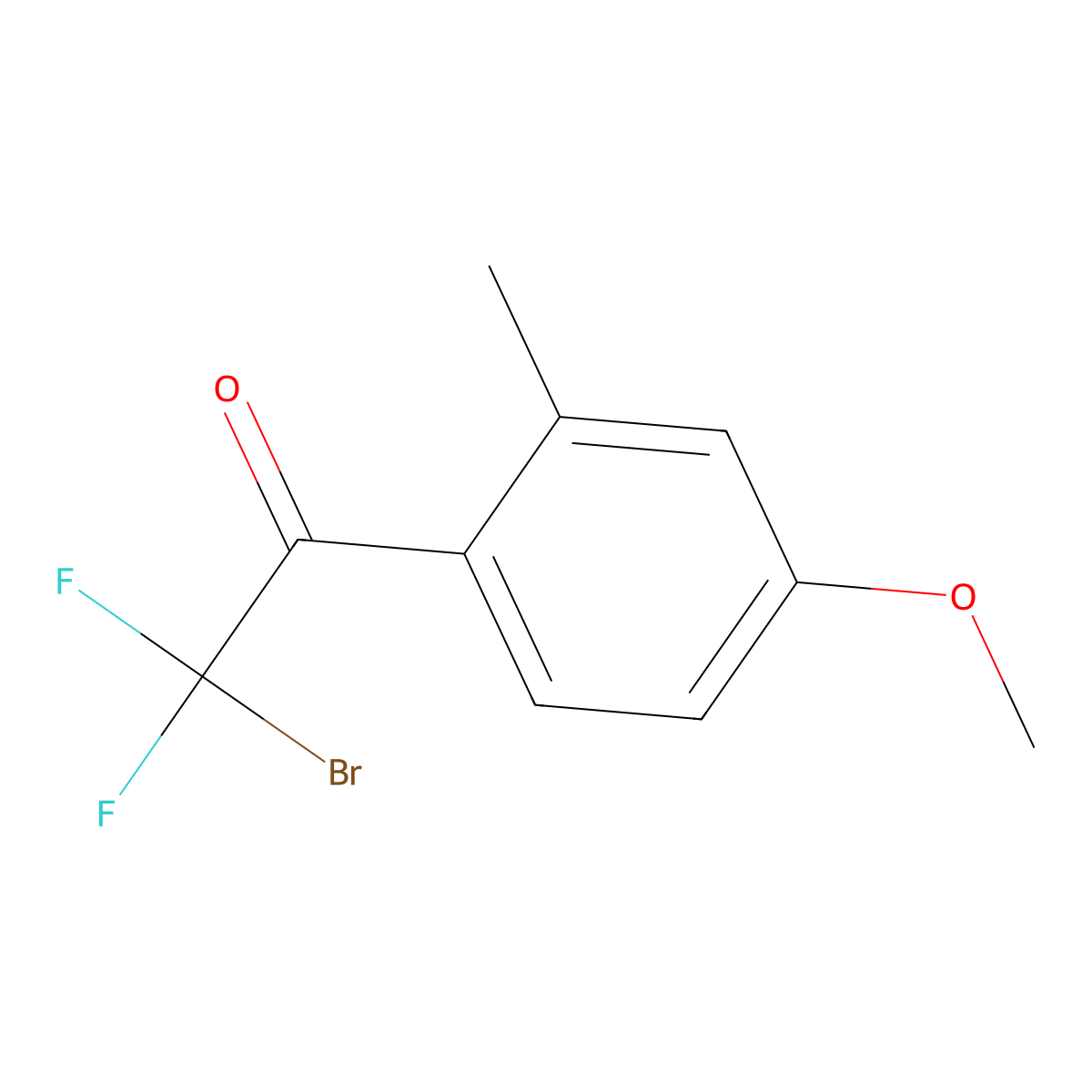 2-Bromo-2,2-difluoro-1-(4-methoxy-2-methylphenyl)ethanone molecular structure, CAS 2089726-83-8