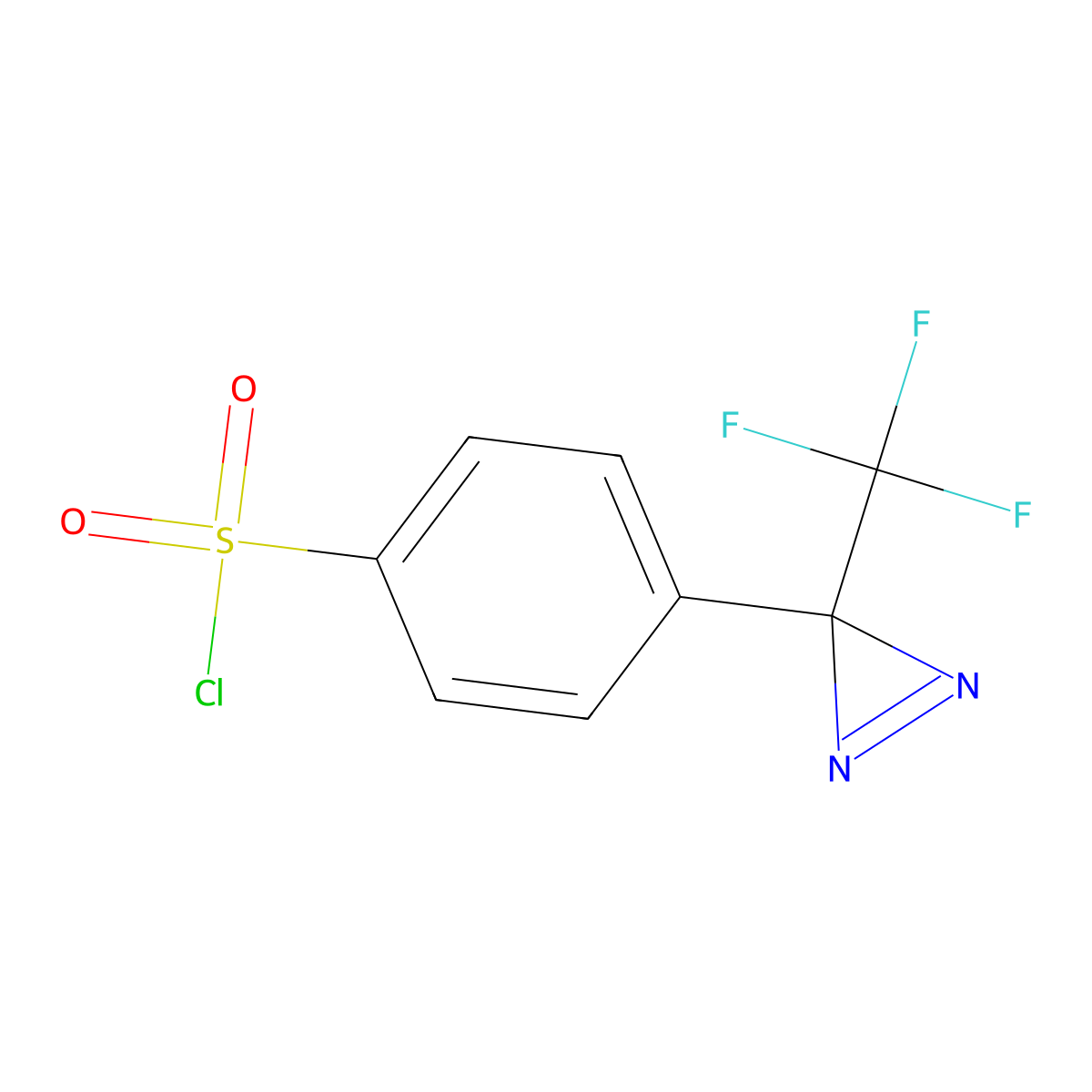 4-(3-(trifluoromethyl)-3H-diazirin-3-yl)benzene-1-sulfonyl chloride molecular structure, CAS 2089731-83-7