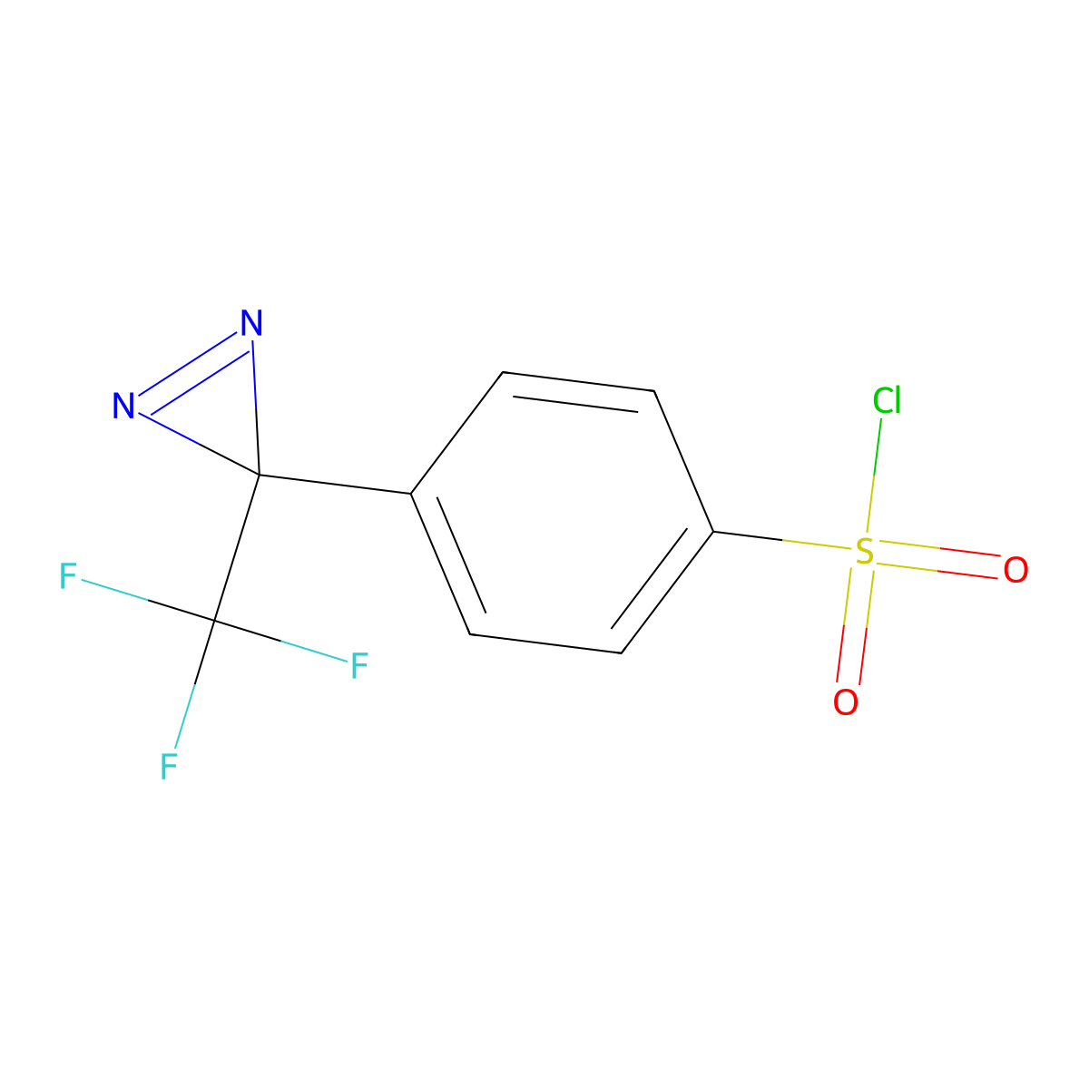 4-(3-(trifluoromethyl)-3H-diazirin-3-yl)benzene-1-sulfonyl chloride molecular structure, CAS 2089731-83-7