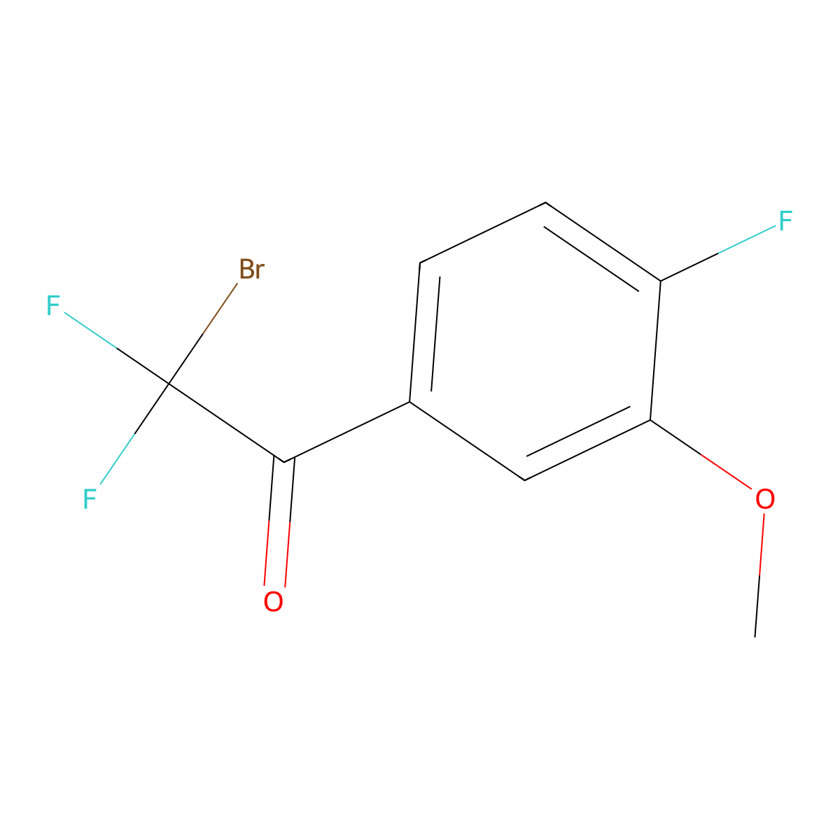 2-Bromo-2,2-difluoro-1-(4-fluoro-3-methoxyphenyl)ethanone molecular structure, CAS 2089732-38-5
