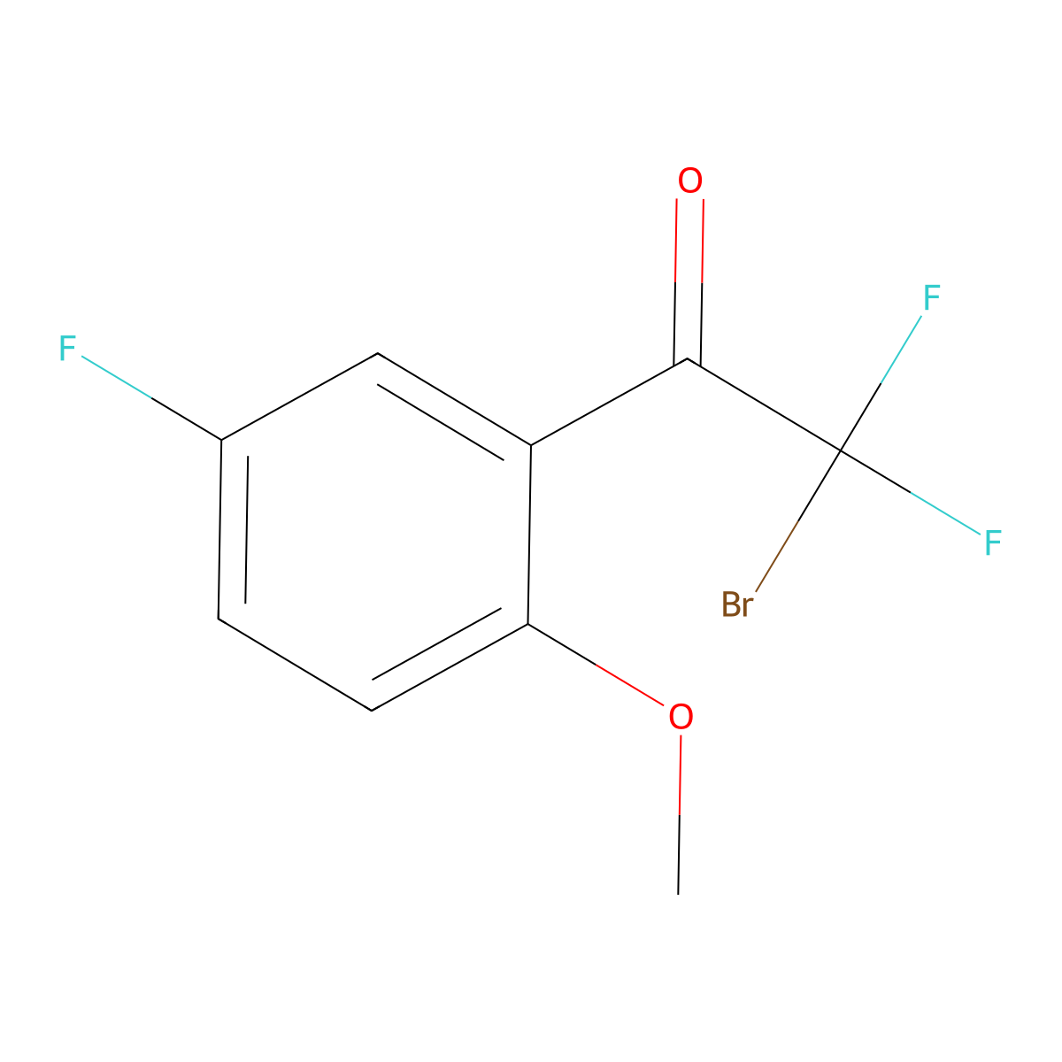 2-Bromo-2,2-difluoro-1-(3-fluoro-6-methoxyphenyl)ethanone molecular structure, CAS 2089760-49-4