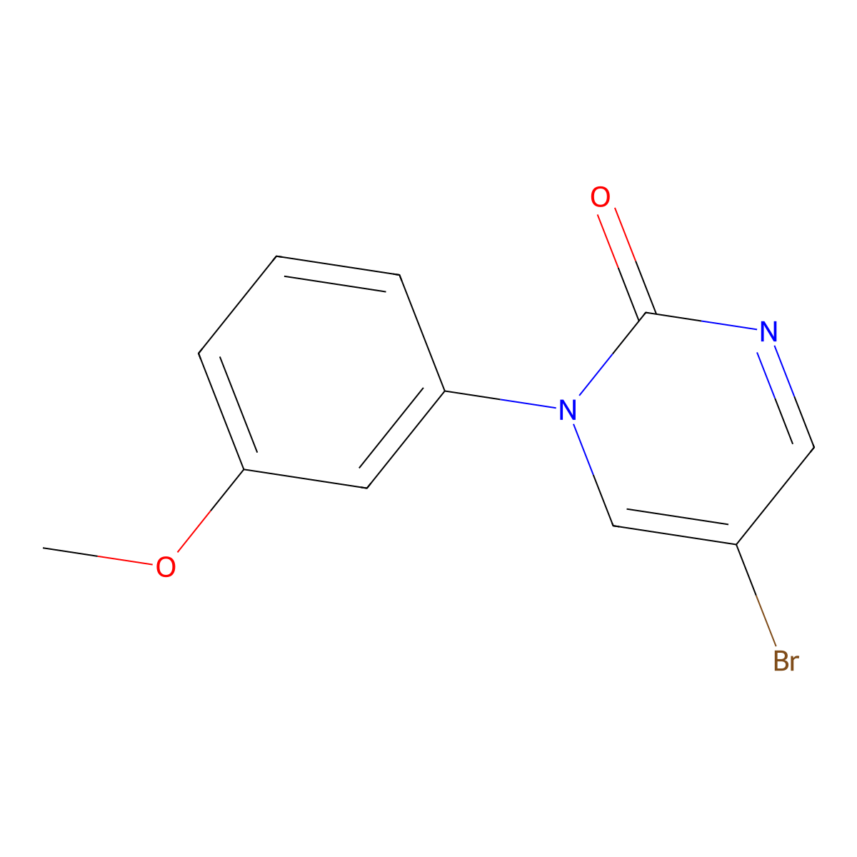 5-Bromo-1-(3-methoxyphenyl)pyrimidin-2(1H)-one molecular structure, CAS 2089762-51-4