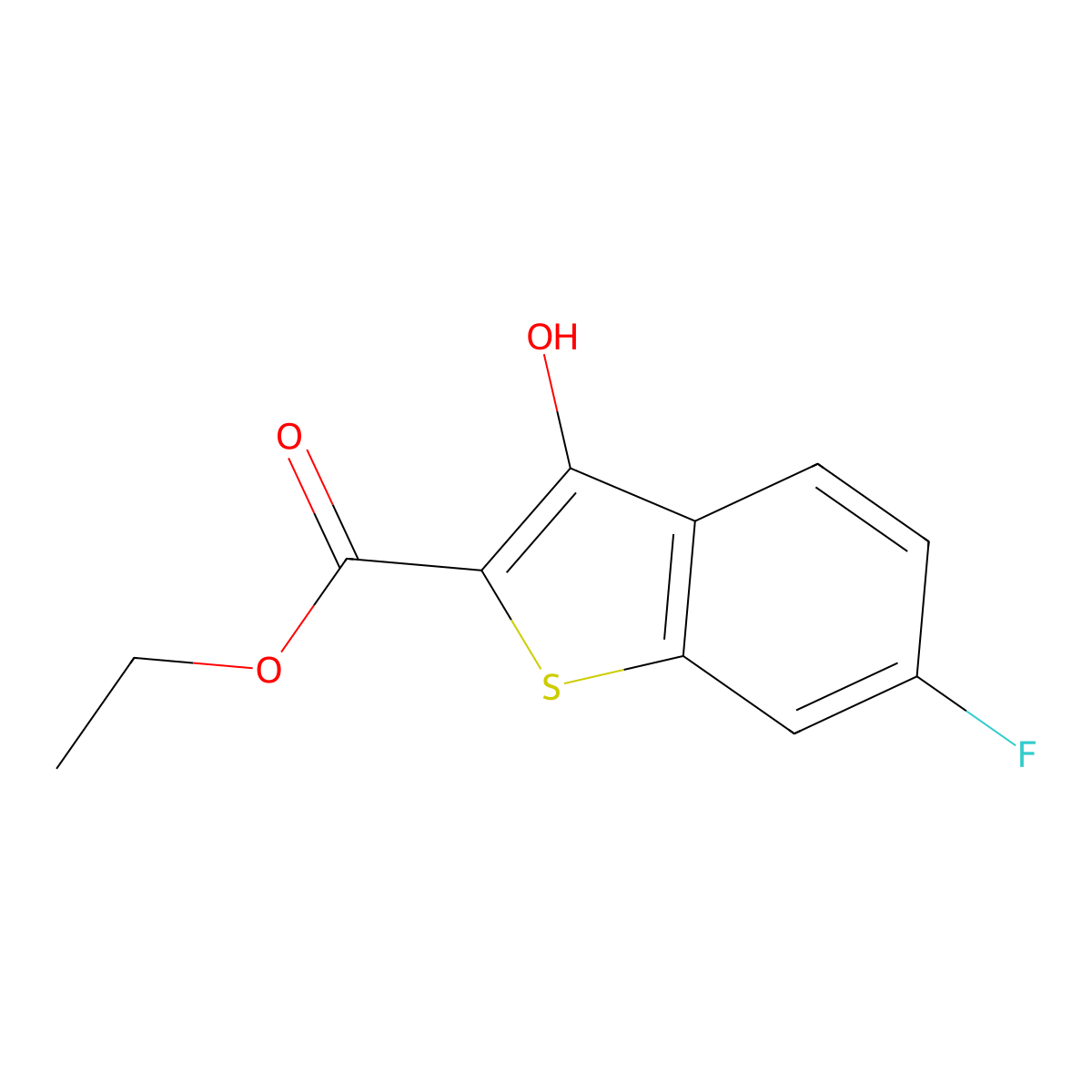 Ethyl 6-fluoro-3-hydroxybenzo[b]thiophene-2-carboxylate molecular structure, CAS 2089763-85-7