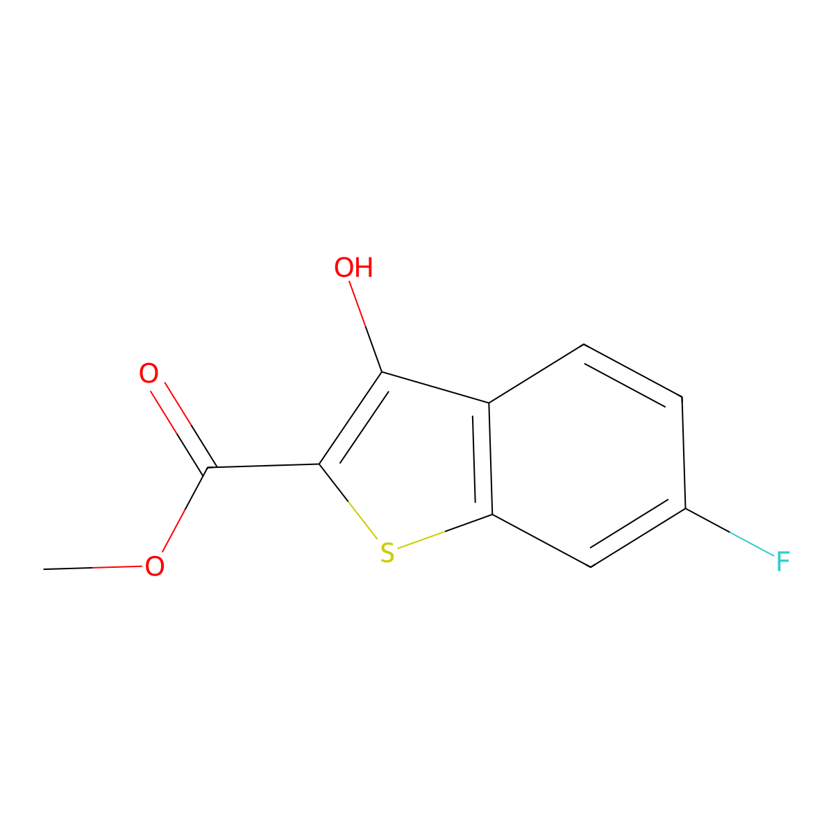 Methyl 6-fluoro-3-hydroxybenzo[b]thiophene-2-carboxylate molecular structure, CAS 2089822-44-4
