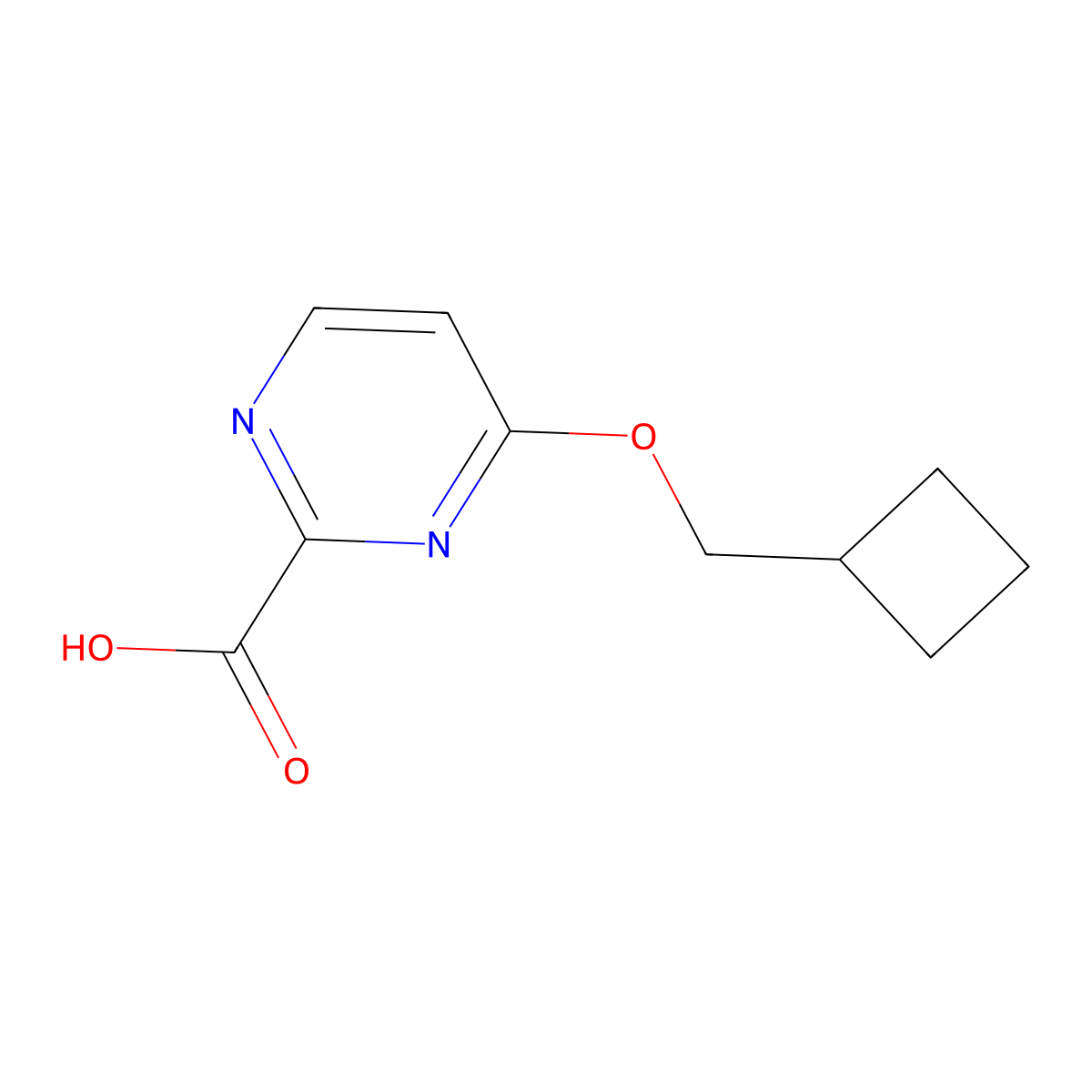 4-(Cyclobutylmethoxy)pyrimidine-2-carboxylic acid molecular structure, CAS 2089884-00-2