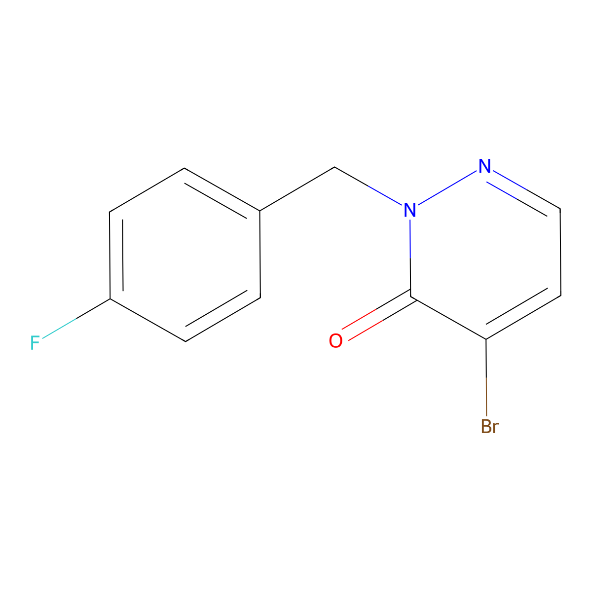 4-Bromo-2-(4-fluorobenzyl)pyridazin-3(2H)-one molecular structure, CAS 2089884-03-5