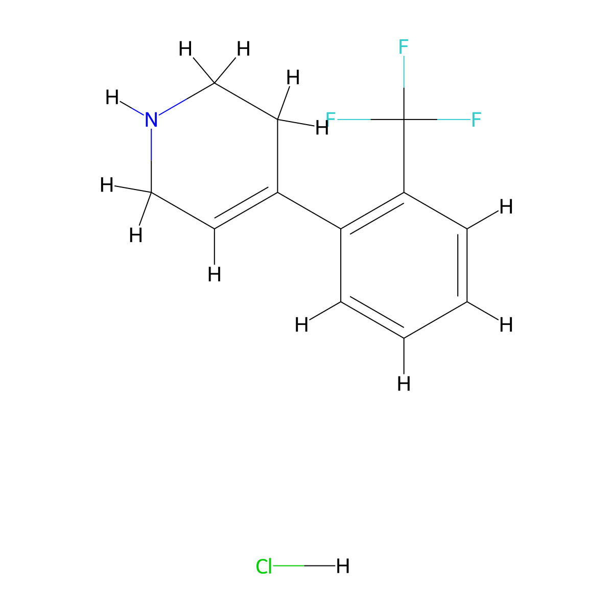 4-(2-(Trifluoromethyl)phenyl)-1,2,3,6-tetrahydropyridine hydrochloride molecular structure, CAS 208989-34-8
