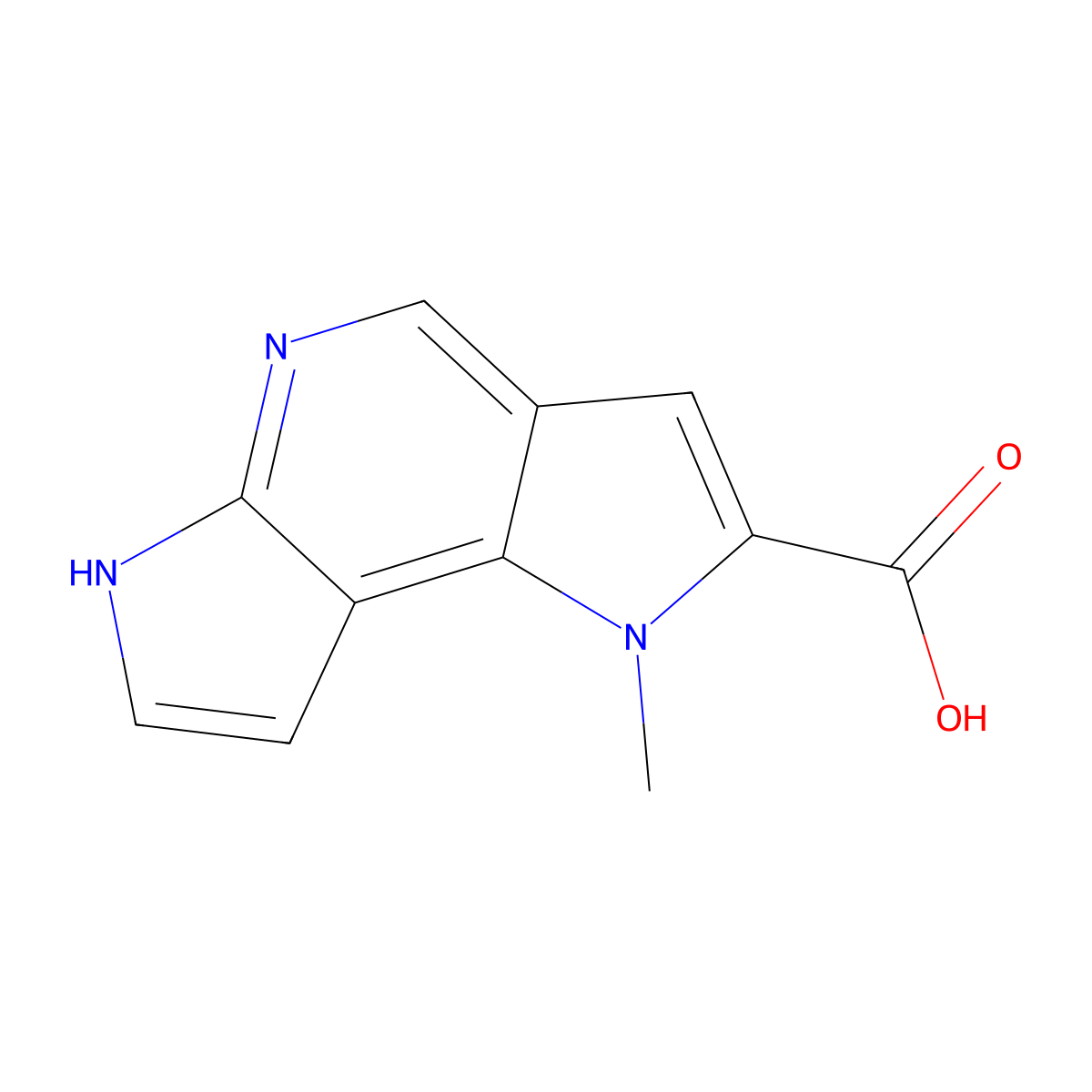 1-Methyl-1,6-dihydrodipyrrolo[2,3-B:2',3'-D]pyridine-2-carboxylic acid molecular structure, CAS 2089913-29-9