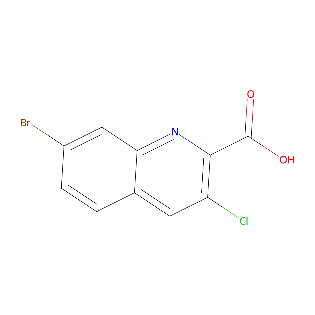 7-Bromo-3-chloroquinoline-2-carboxylic acid molecular structure, CAS 2089913-52-8