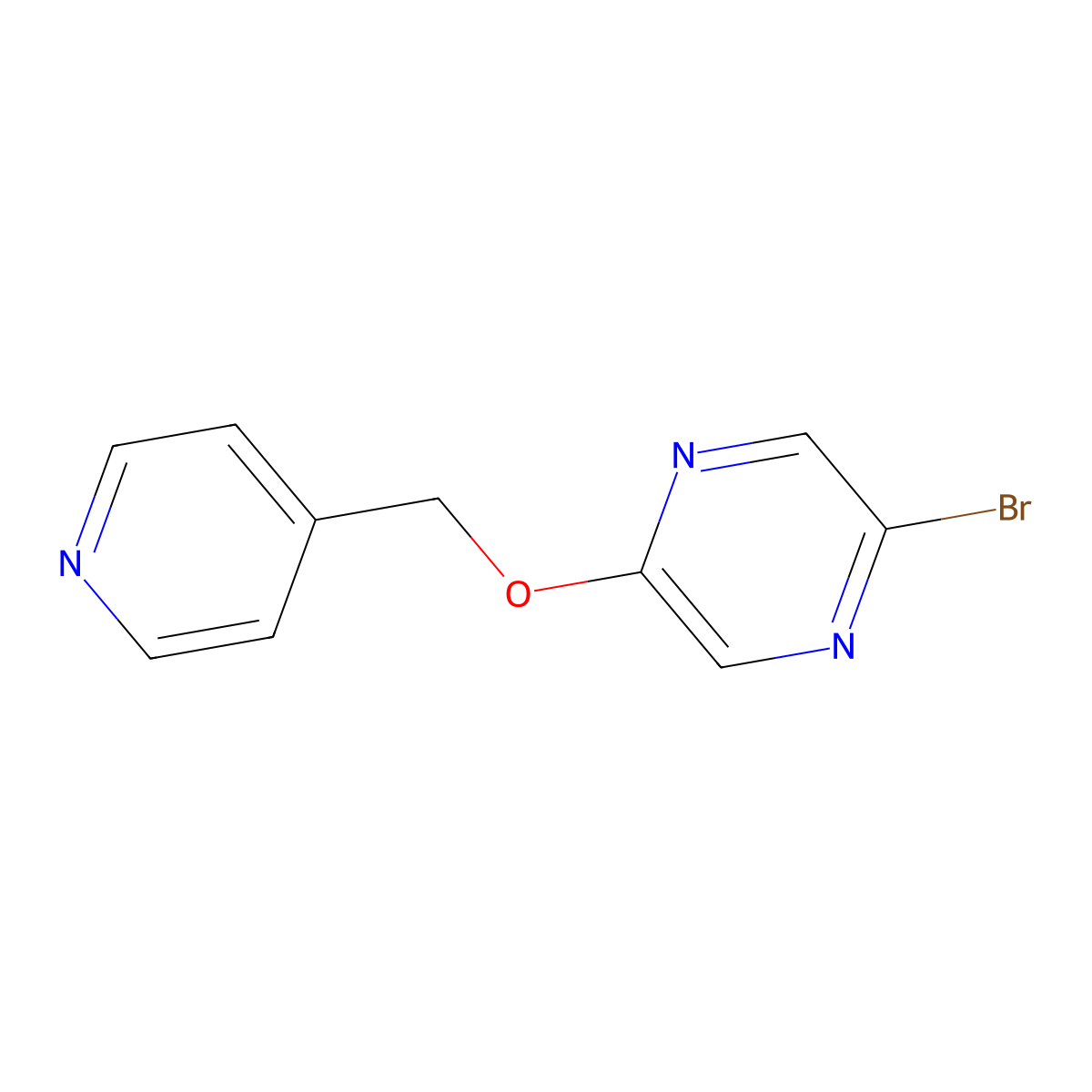 2-Bromo-5-(pyridin-4-ylmethoxy)pyrazine molecular structure, CAS 2089917-75-7