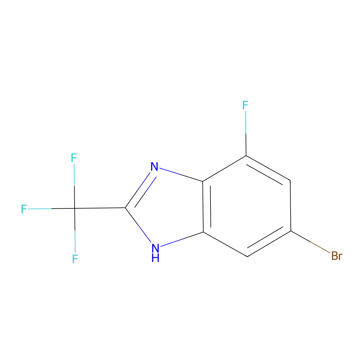 5-Bromo-7-fluoro-2-(trifluoromethyl)-1H-benzo[d]imidazole molecular structure, CAS 2089920-05-6