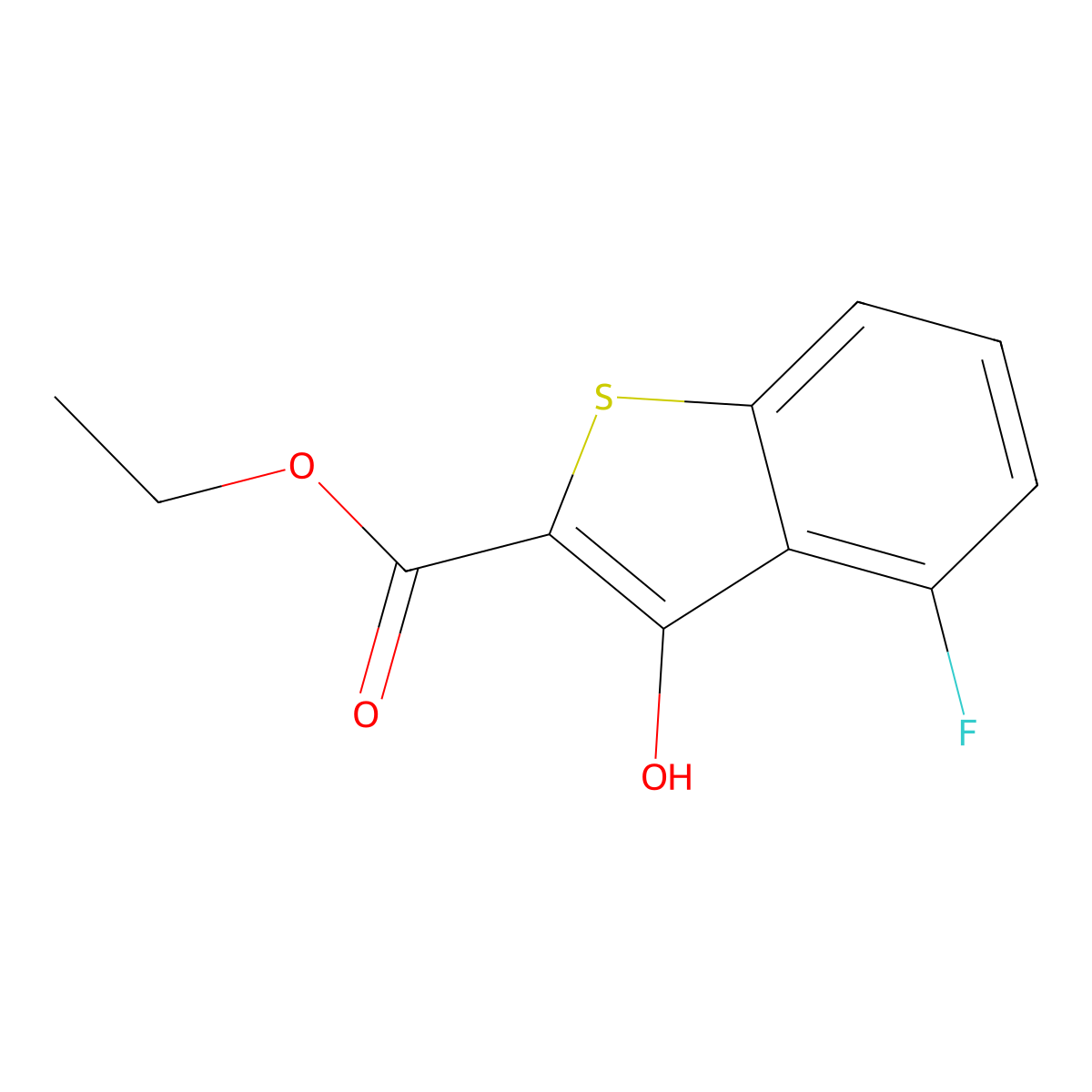 Ethyl 4-fluoro-3-hydroxybenzo[b]thiophene-2-carboxylate molecular structure, CAS 2089931-22-4