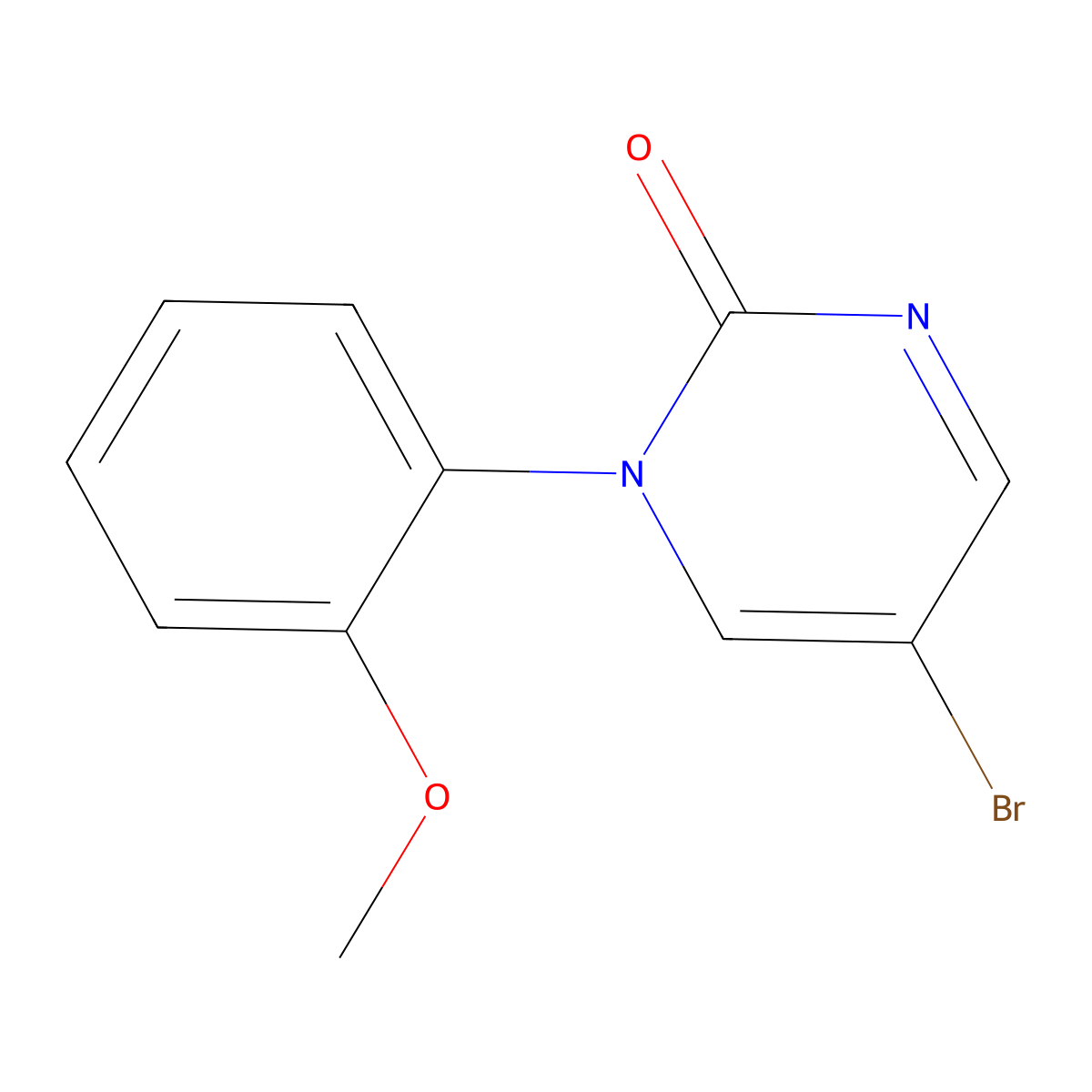 5-Bromo-1-(2-methoxyphenyl)pyrimidin-2(1H)-one molecular structure, CAS 2089936-56-9