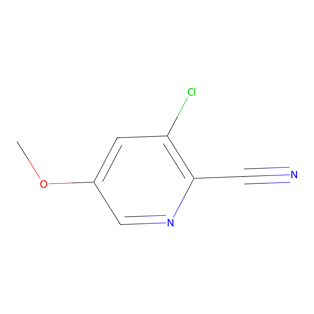 3-Chloro-5-methoxypicolinonitrile molecular structure, CAS 208994-06-3