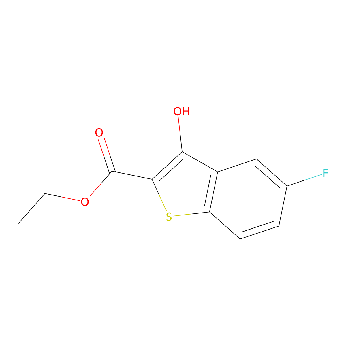 Ethyl 5-fluoro-3-hydroxybenzo[b]thiophene-2-carboxylate molecular structure, CAS 2089944-02-3