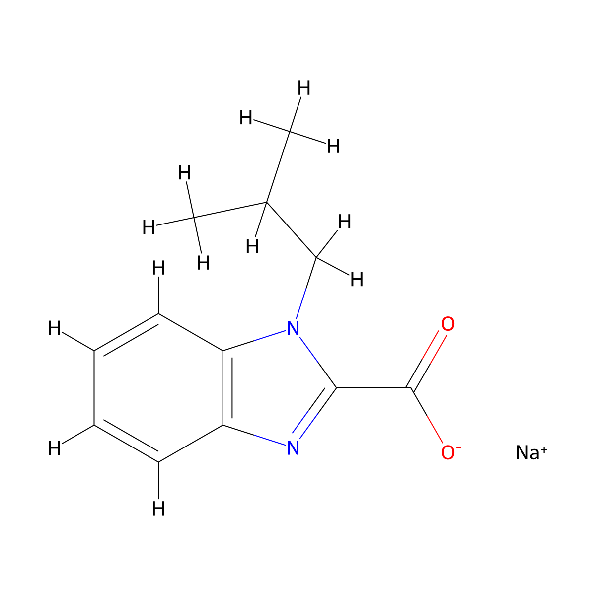 Sodium 1-isobutyl-1H-benzo[d]imidazole-2-carboxylate molecular structure, CAS 2089956-69-2