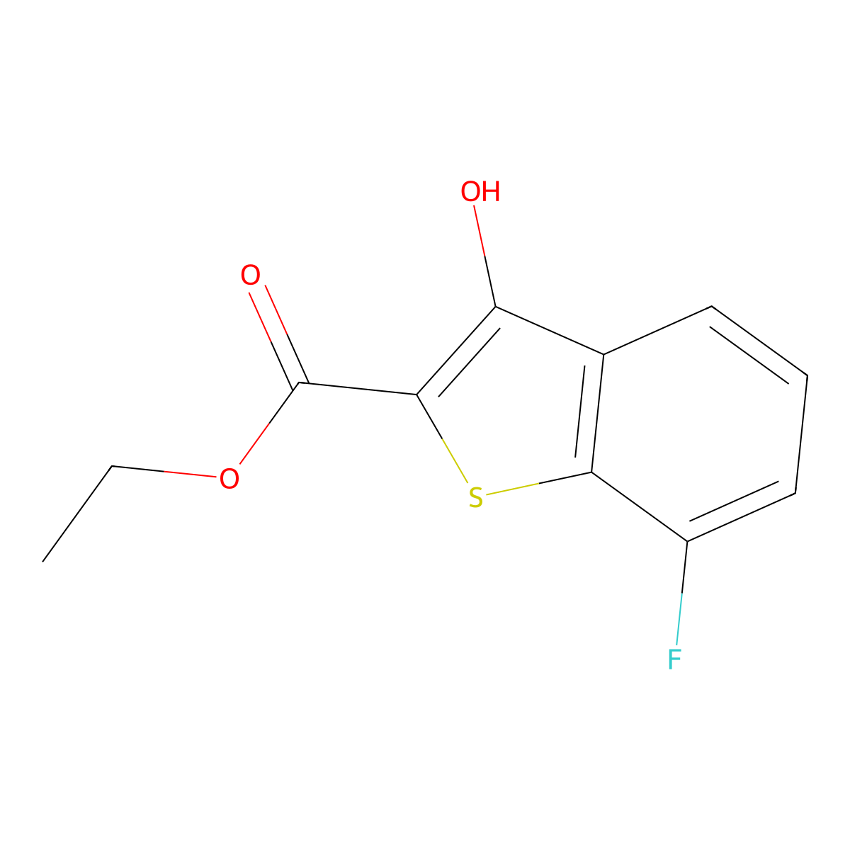 Ethyl 7-fluoro-3-hydroxybenzo[b]thiophene-2-carboxylate molecular structure, CAS 2089963-64-2
