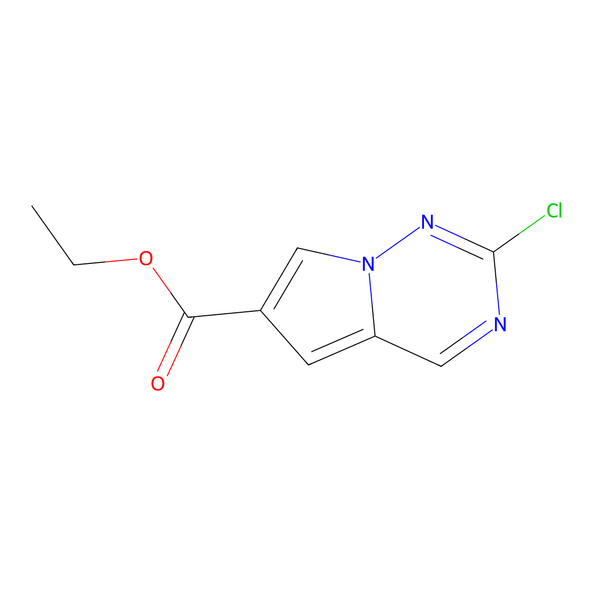 Ethyl 2-chloropyrrolo[2,1-f][1,2,4]triazine-6-carboxylate molecular structure, CAS 2089966-84-5