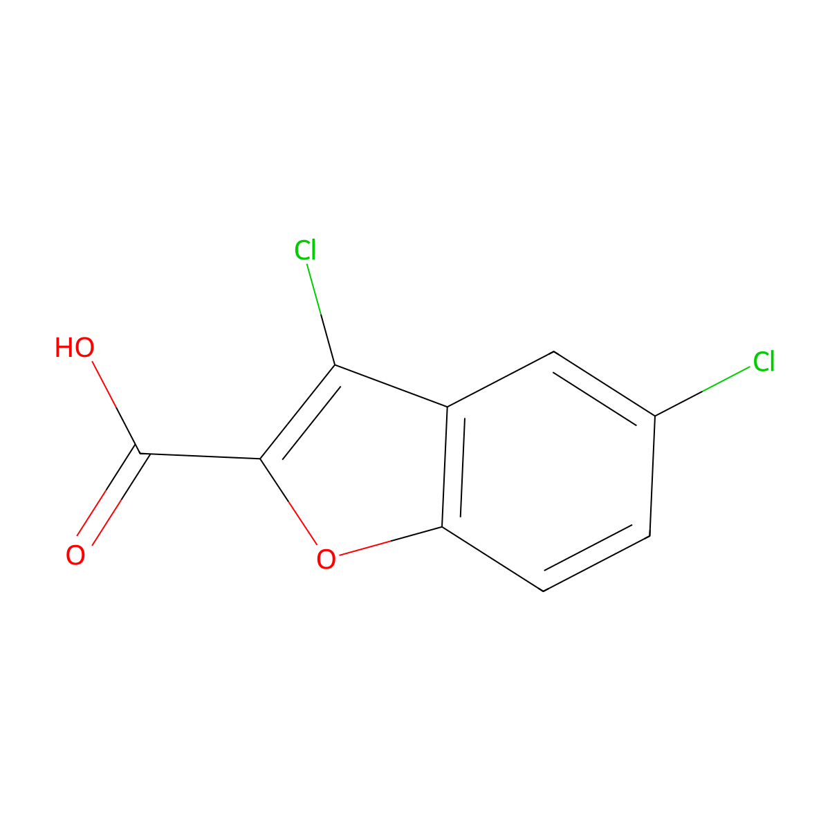 3,5-Dichloro-1-benzofuran-2-carboxylic acid molecular structure, CAS 2089976-40-7