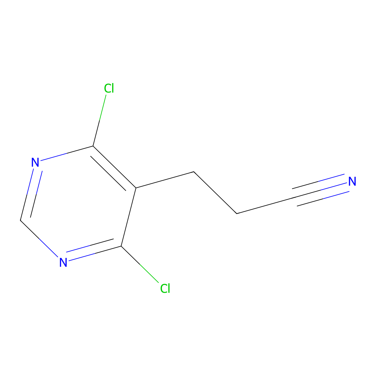 3-(4,6-Dichloropyrimidin-5-yl)propanenitrile molecular structure, CAS 2089976-52-1