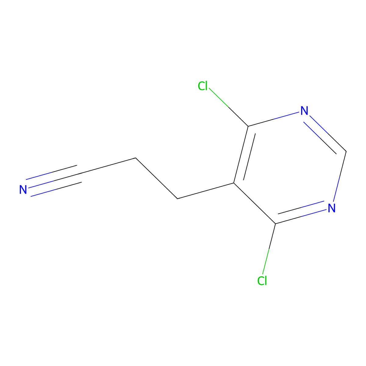 3-(4,6-Dichloropyrimidin-5-yl)propanenitrile molecular structure, CAS 2089976-52-1
