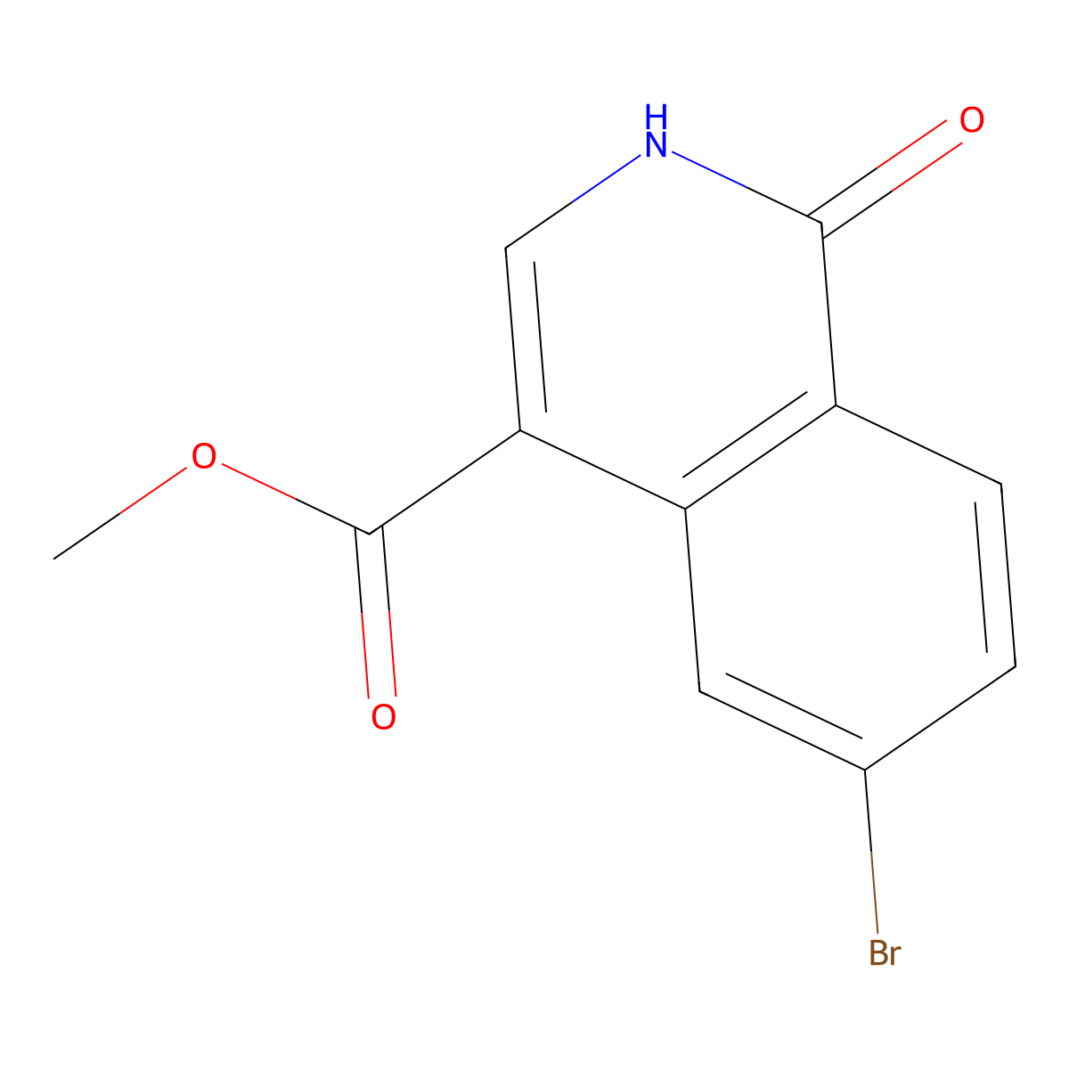 Methyl 6-bromo-1-hydroxyisoquinoline-4-carboxylate molecular structure, CAS 2089978-70-9
