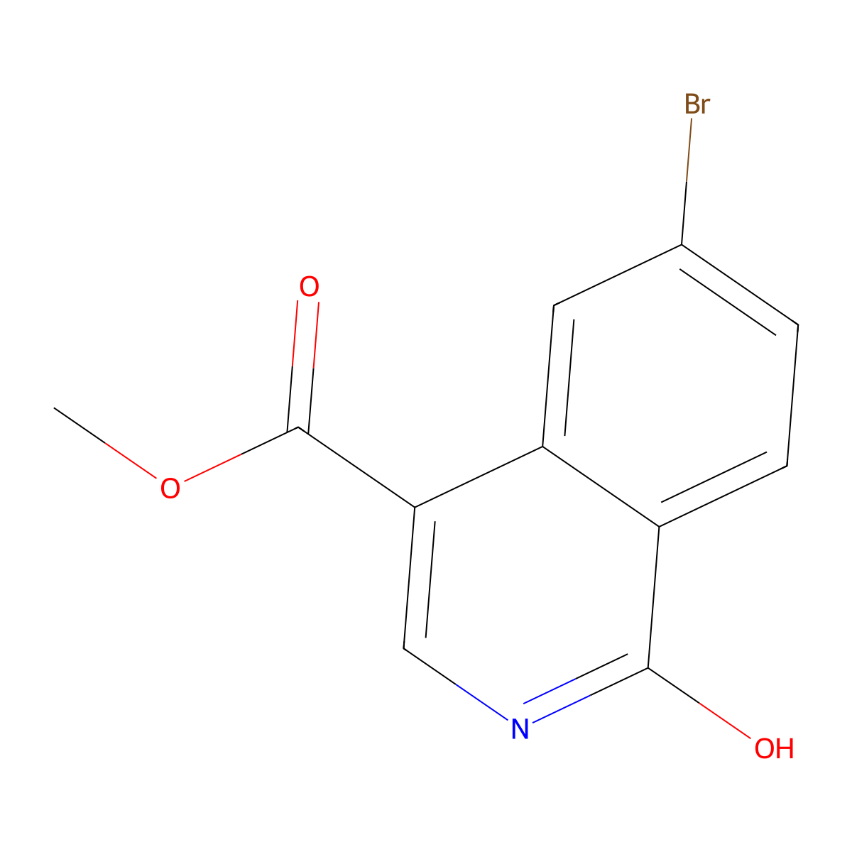 Methyl 6-bromo-1-hydroxyisoquinoline-4-carboxylate molecular structure, CAS 2089978-70-9