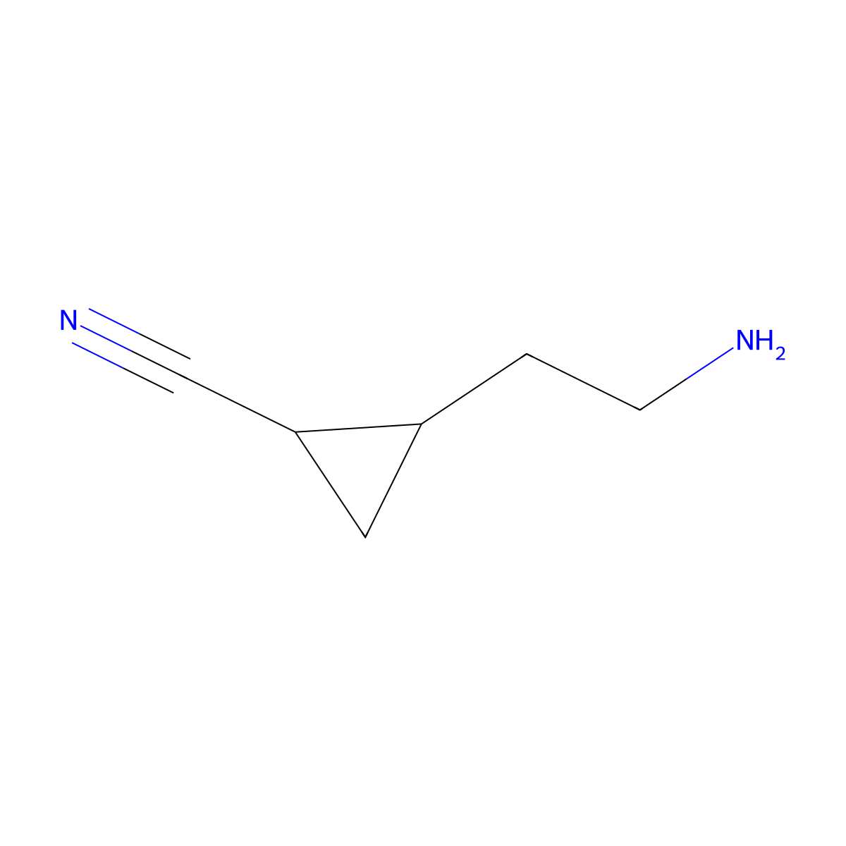 2-(2-Aminoethyl)cyclopropane-1-carbonitrile molecular structure, CAS 2089985-81-7