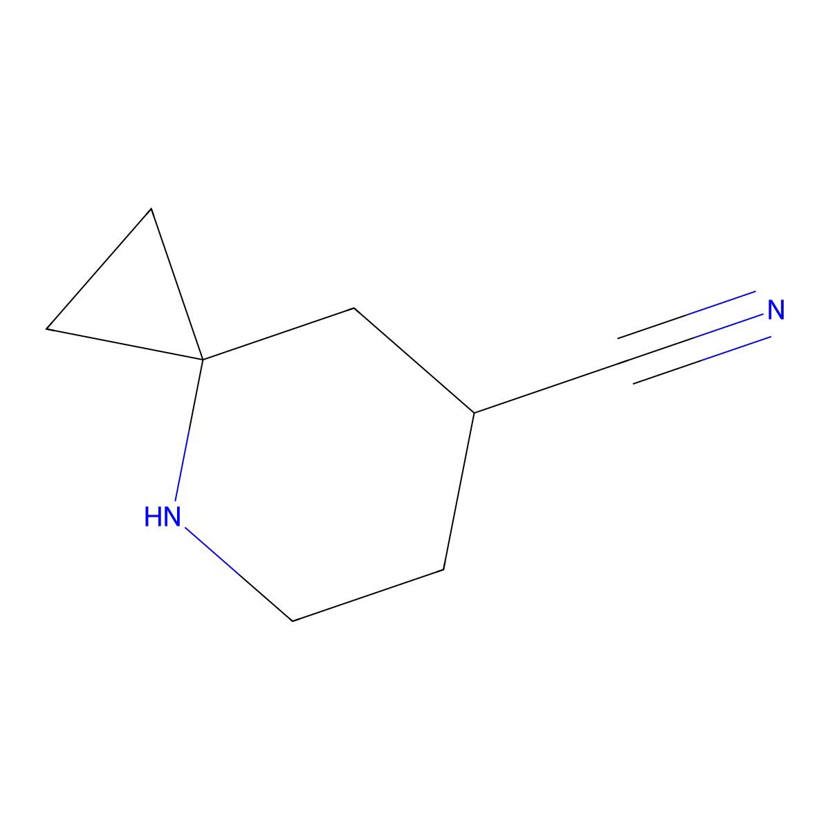 4-Azaspiro[2.5]octane-7-carbonitrile molecular structure, CAS 2089986-23-0