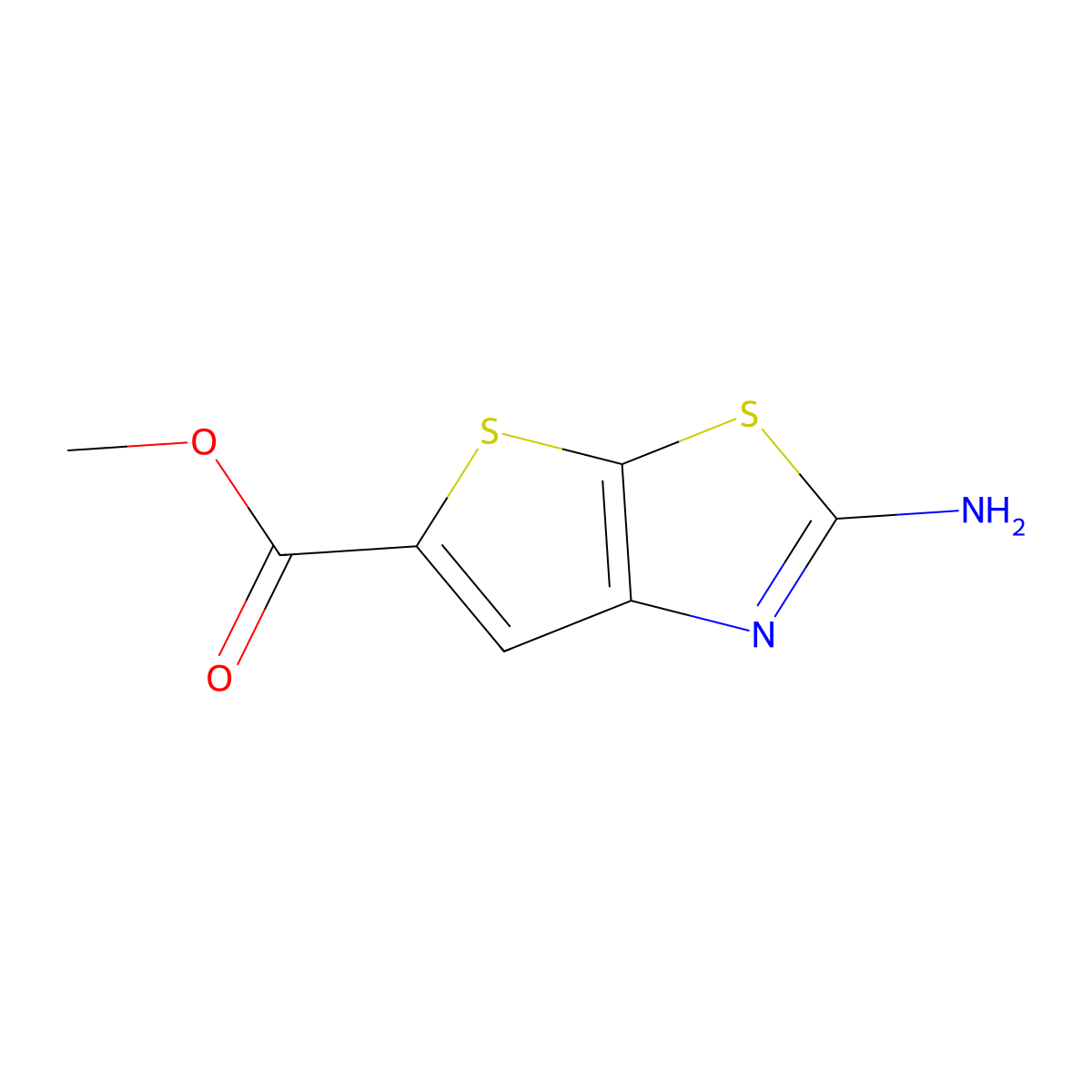 Methyl 2-aminothieno[3,2-d][1,3]thiazole-5-carboxylate molecular structure, CAS 2089991-65-9