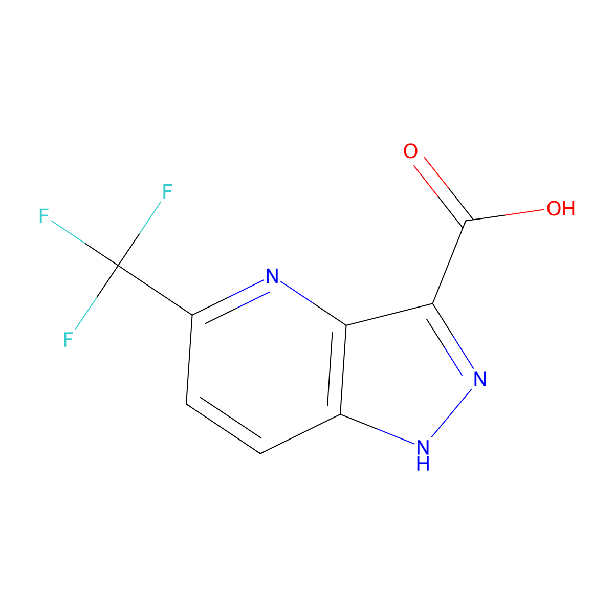 5-(trifluoromethyl)-1H-pyrazolo[4,3-b]pyridine-3-carboxylic acid molecular structure, CAS 2089993-90-6